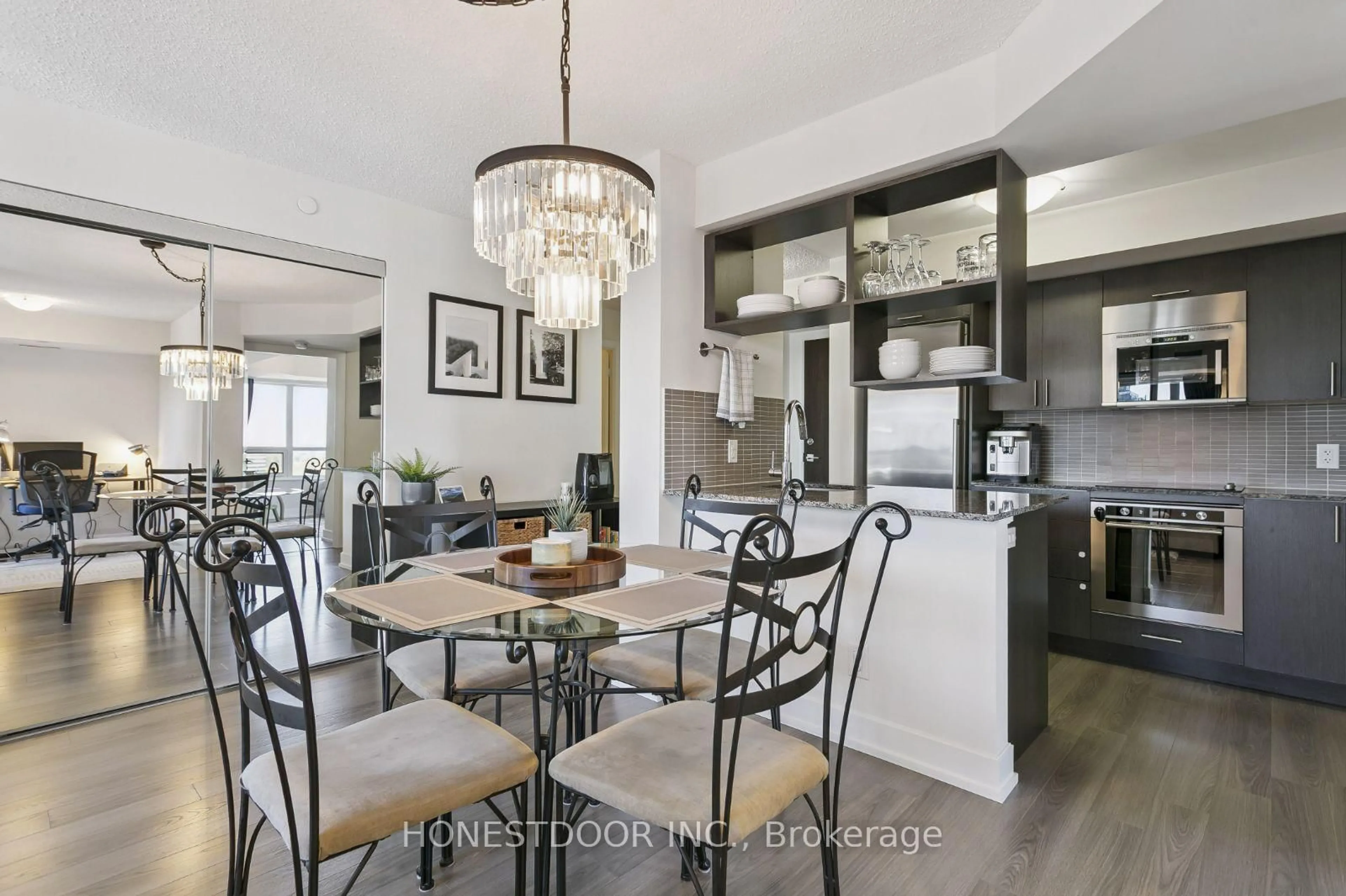 Open concept kitchen, ceramic/tile floor for 6 Eva Rd #1503, Toronto Ontario M9C 0B1