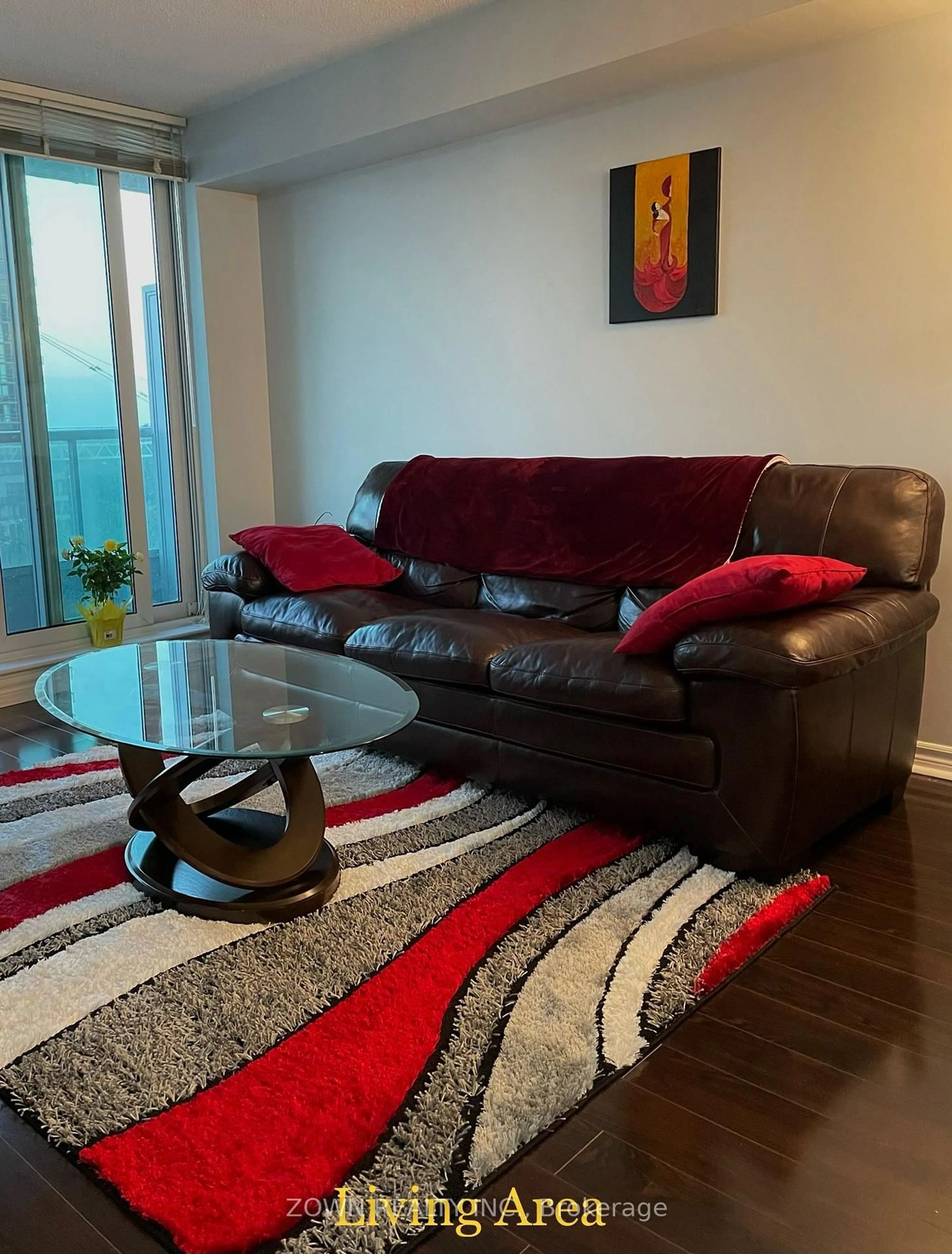 Living room with furniture, unknown for 33 Elm Dr #813, Mississauga Ontario L5B 4M2