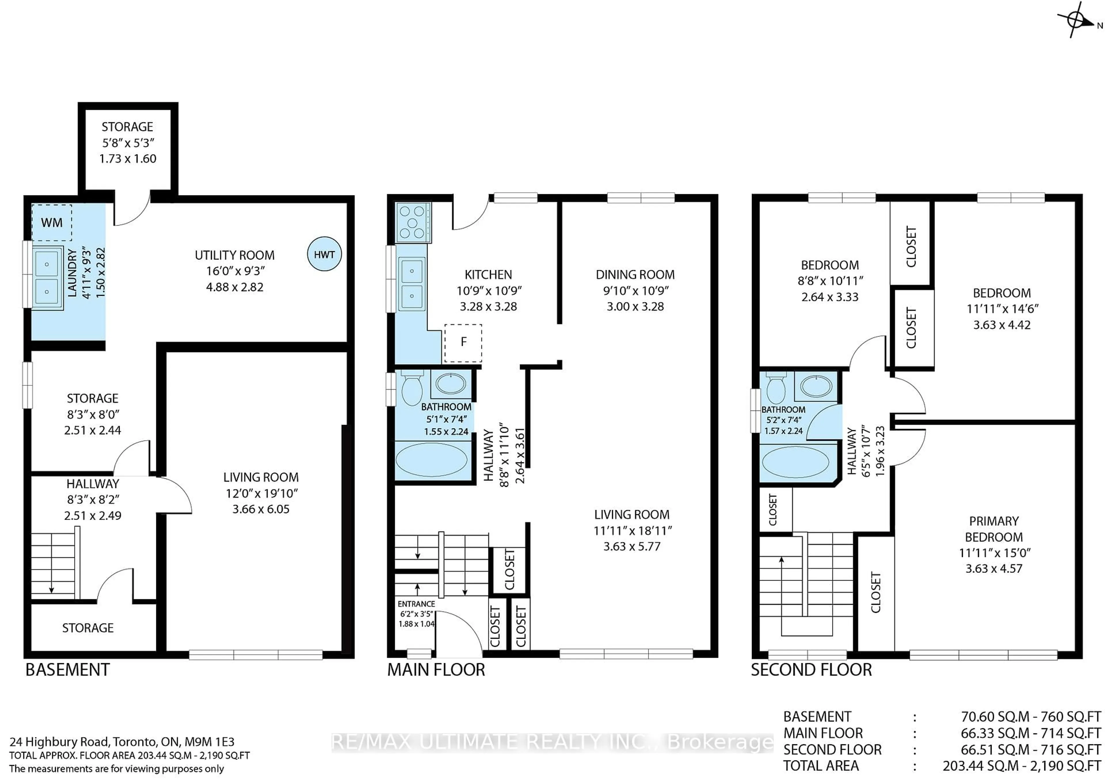 Floor plan for 24 Highbury Rd, Toronto Ontario M9M 2J7