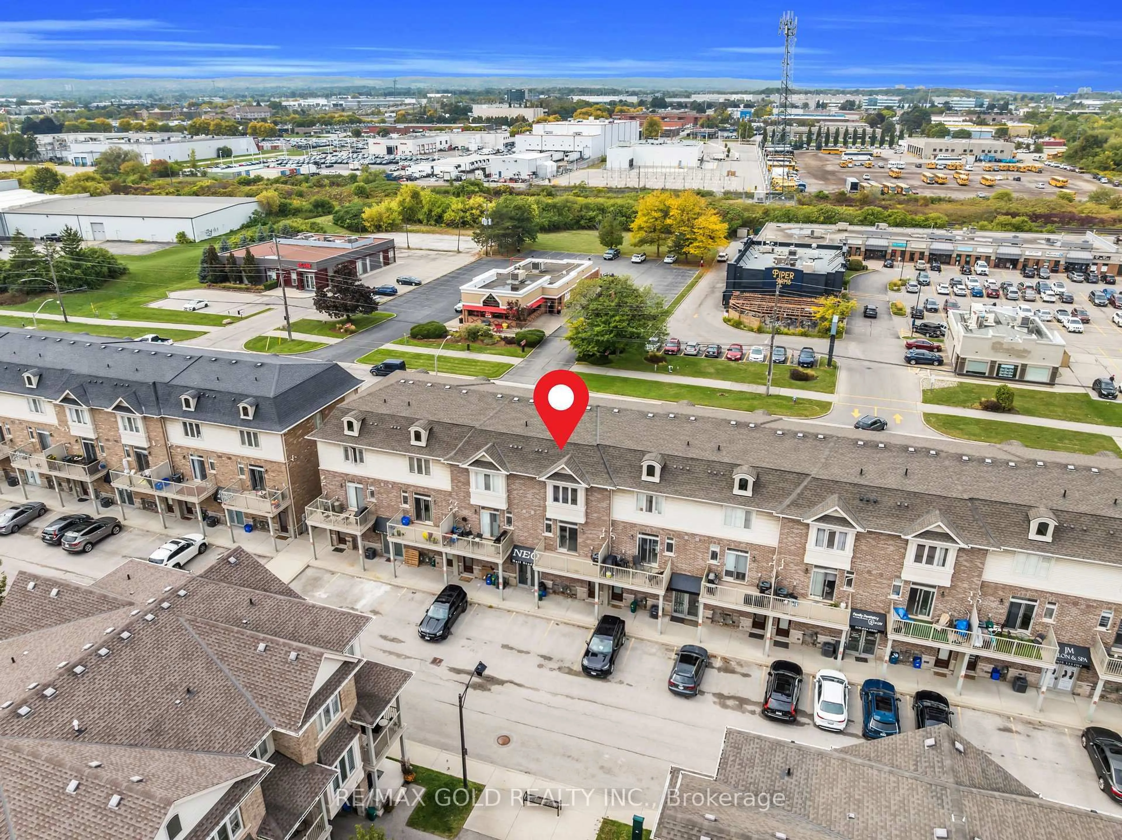 A pic from outside/outdoor area/front of a property/back of a property/a pic from drone, city buildings view from balcony for 4145 Palermo Common #27, Burlington Ontario L7L 0G7
