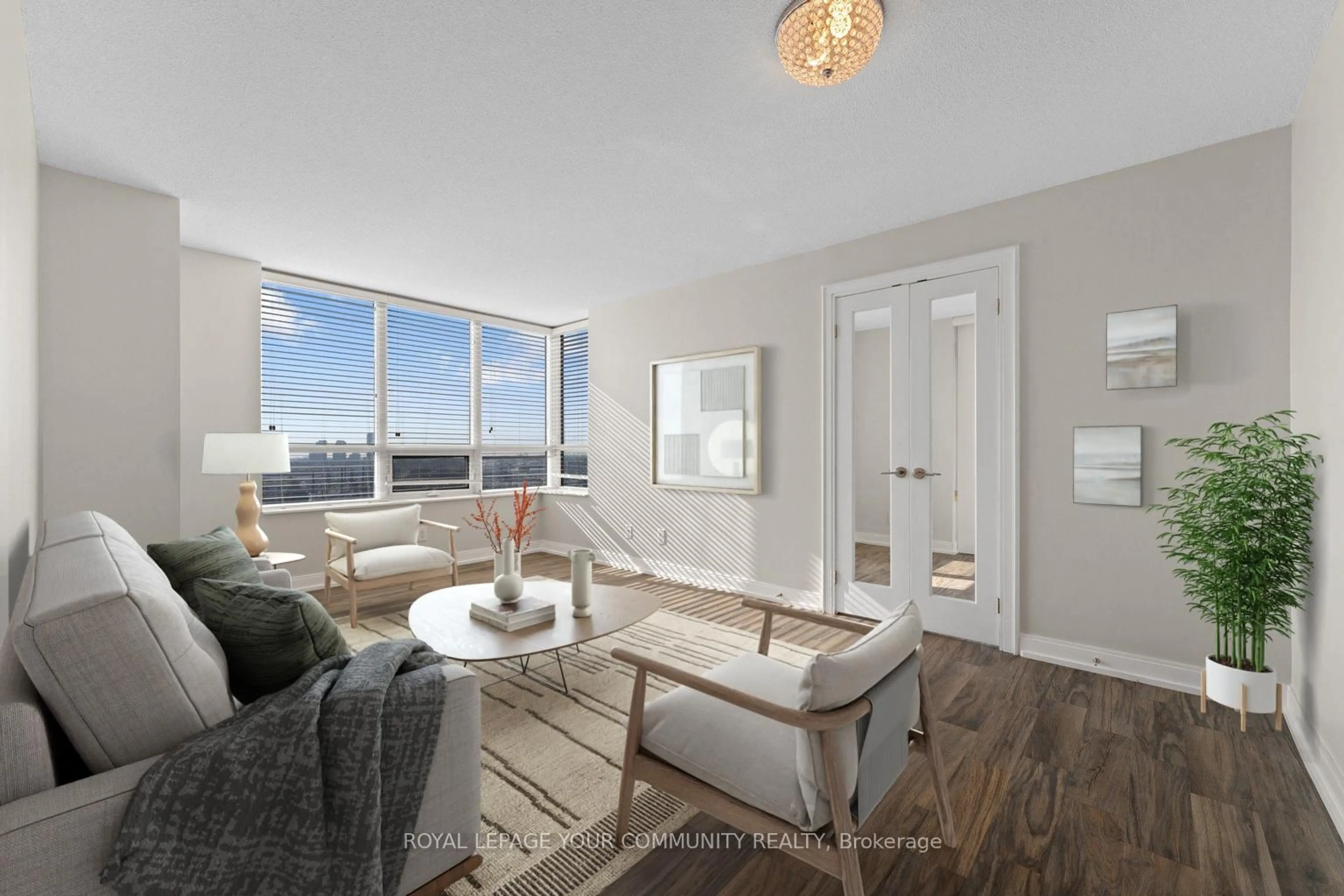 Living room with furniture, unknown for 35 Viking Lane #1435, Toronto Ontario M9B 0A2
