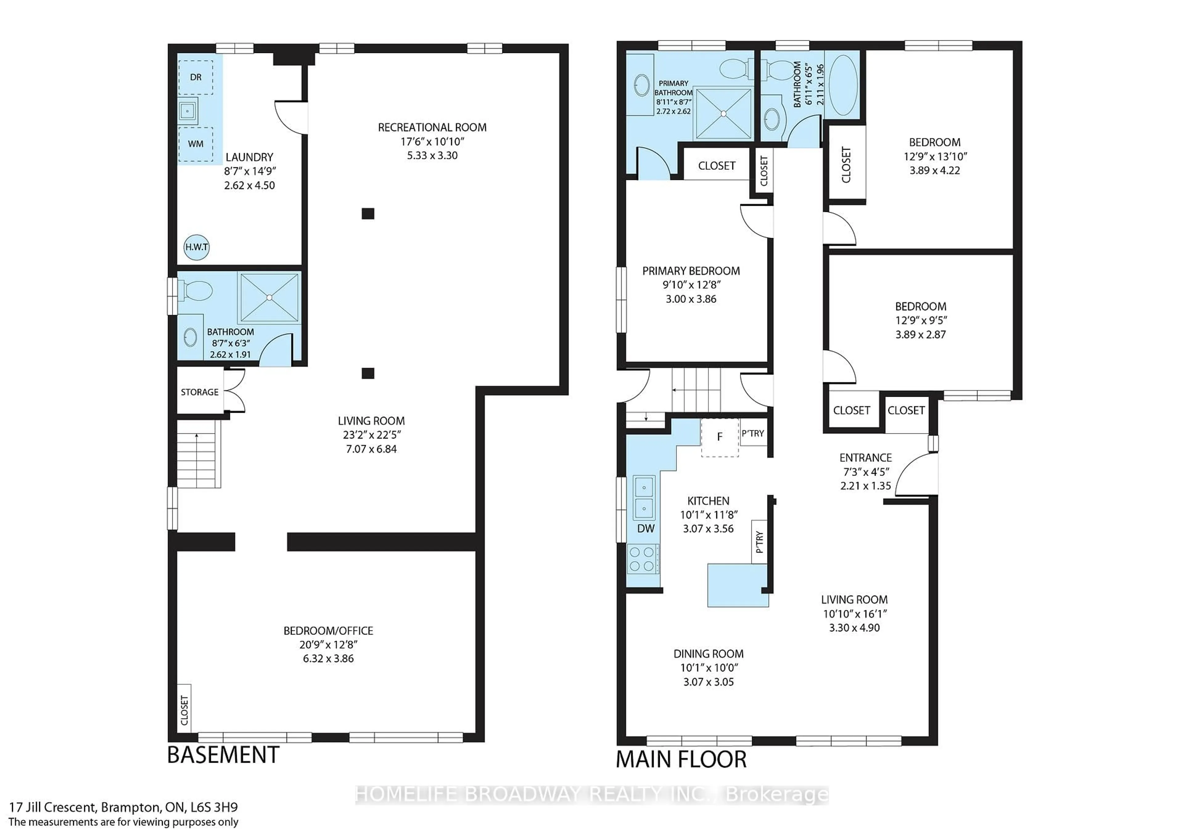 Floor plan for 17 Jill Cres, Toronto Ontario M9B 6B2