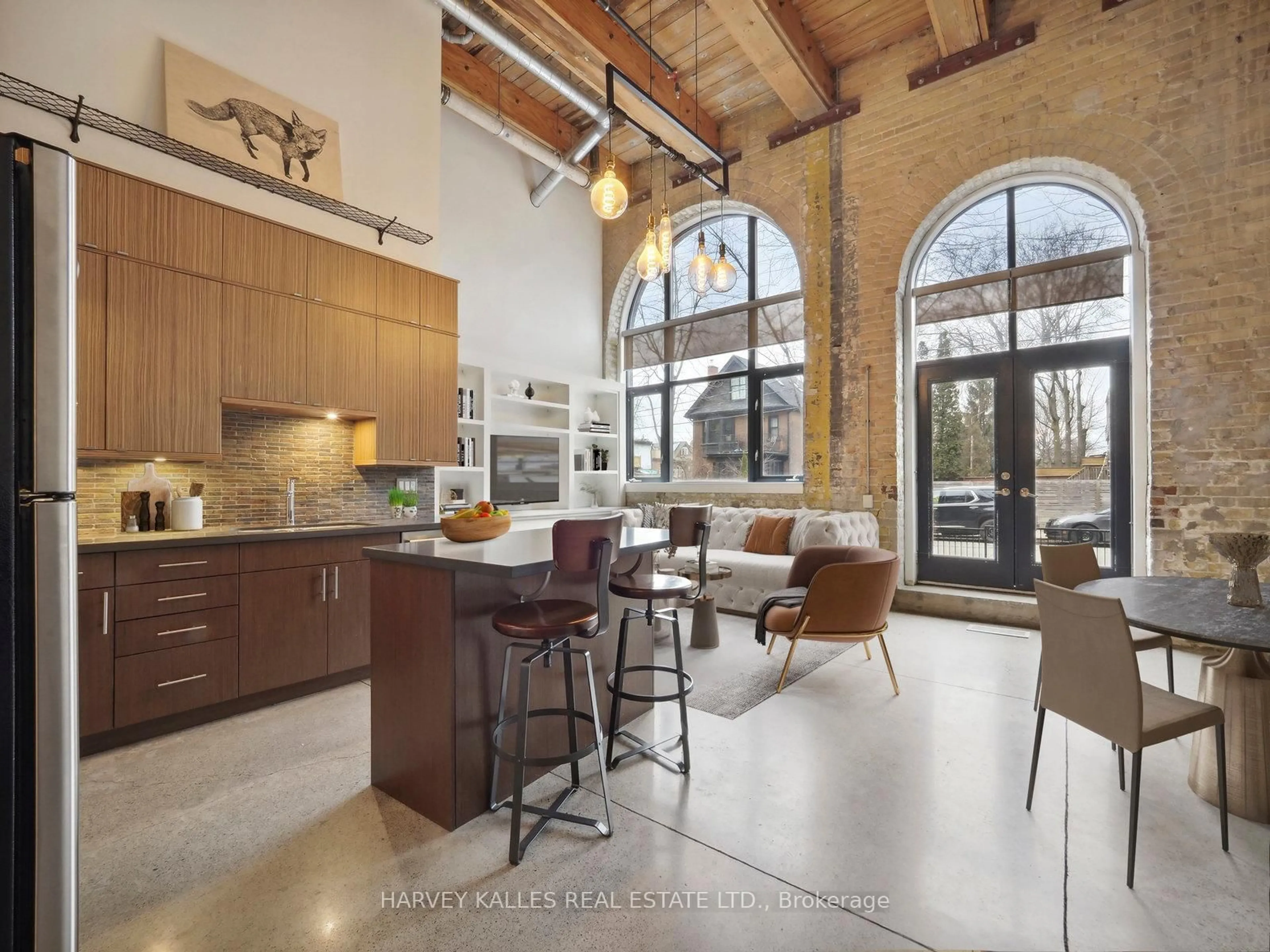 Open concept kitchen, ceramic/tile floor for 363 Sorauren Ave #110, Toronto Ontario M6R 3C1