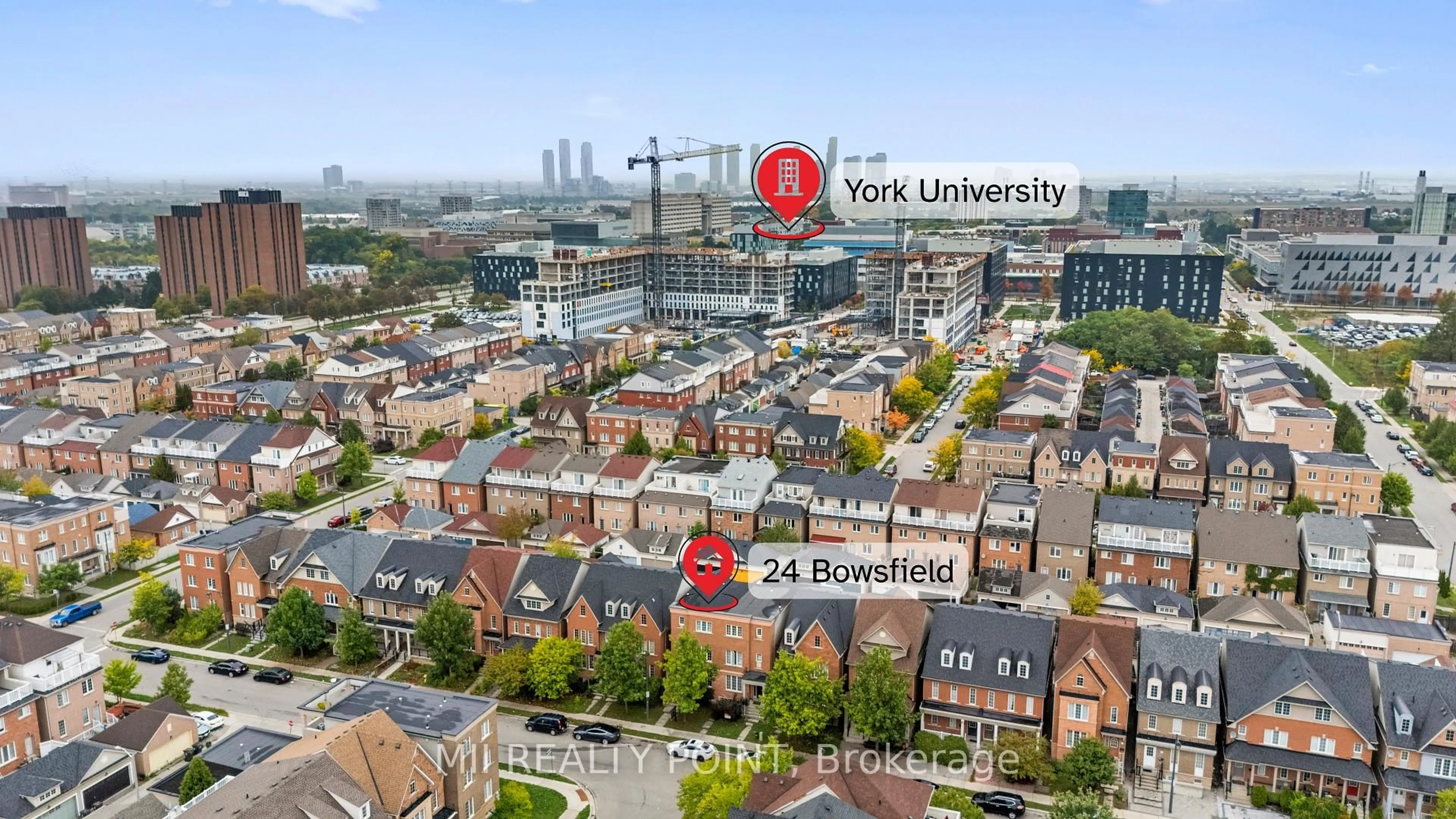 A pic from outside/outdoor area/front of a property/back of a property/a pic from drone, city buildings view from balcony for 24 Bowsfield Rd, Toronto Ontario M3J 3R3