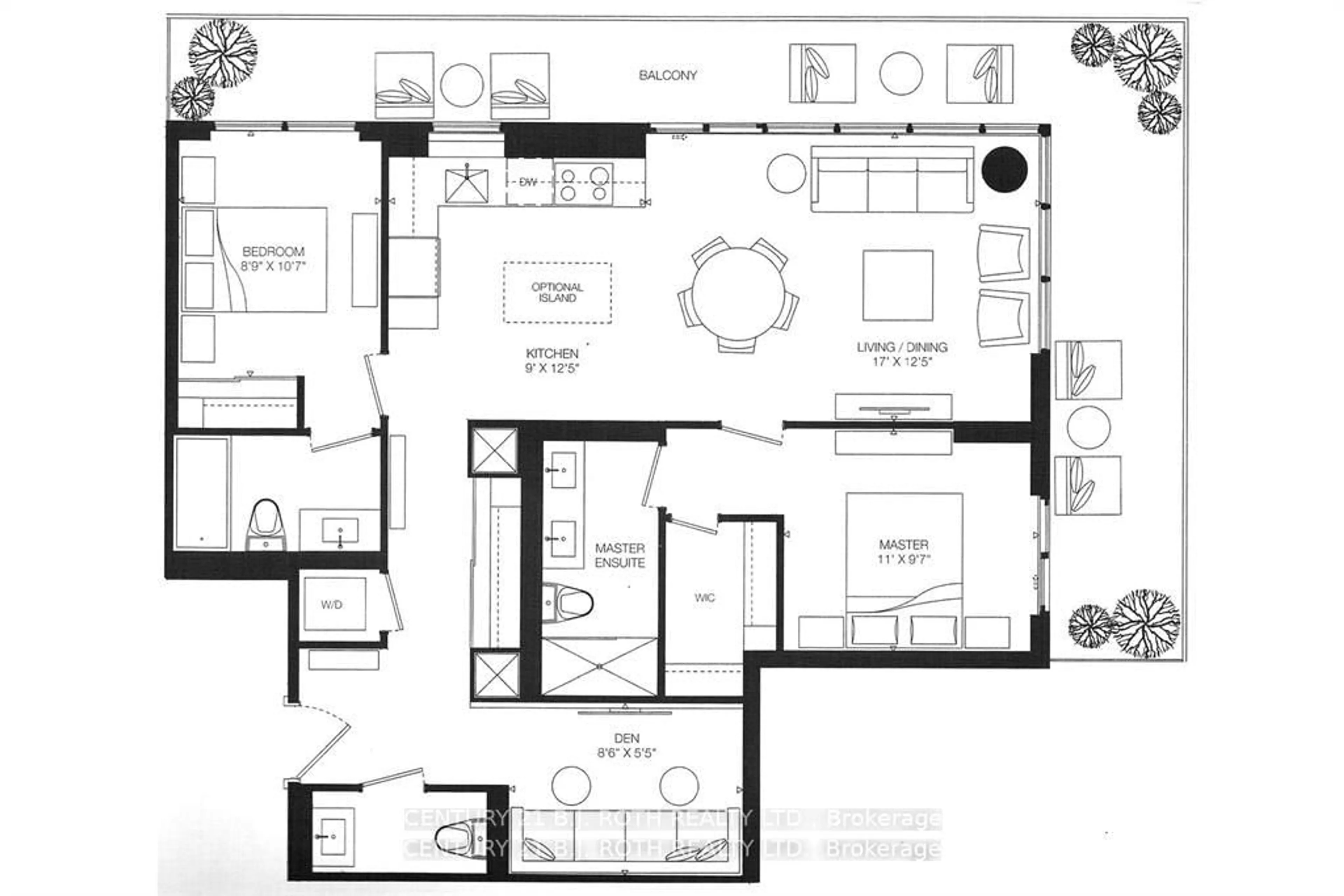 Floor plan for 20 Brin Dr #1603, Toronto Ontario M8X 0B2
