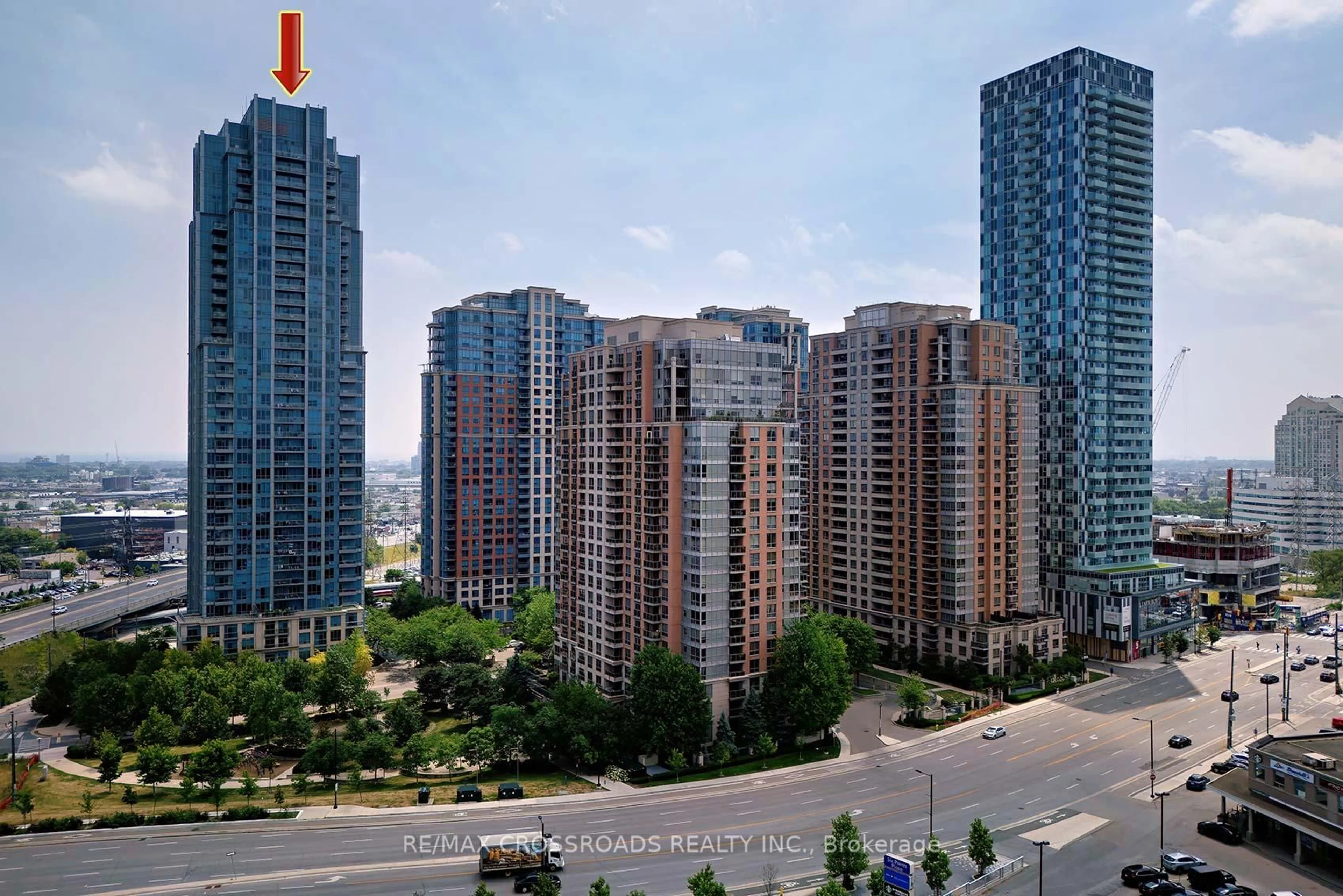 A pic from outside/outdoor area/front of a property/back of a property/a pic from drone, city buildings view from balcony for 15 Viking Lane #1406, Toronto Ontario M9B 0A4