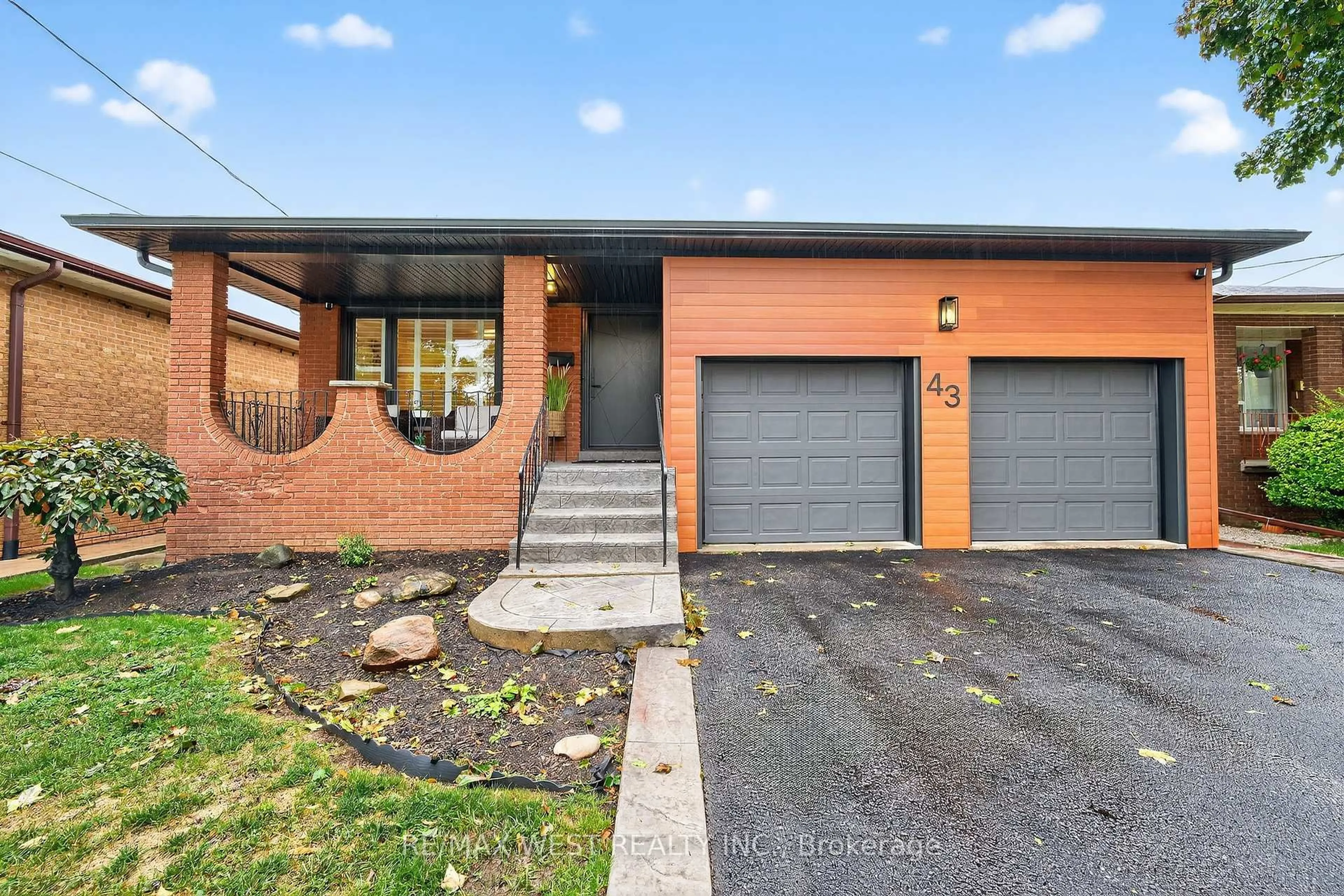 Home with brick exterior material, street for 43 St Georges Blvd, Toronto Ontario M9R 1X3