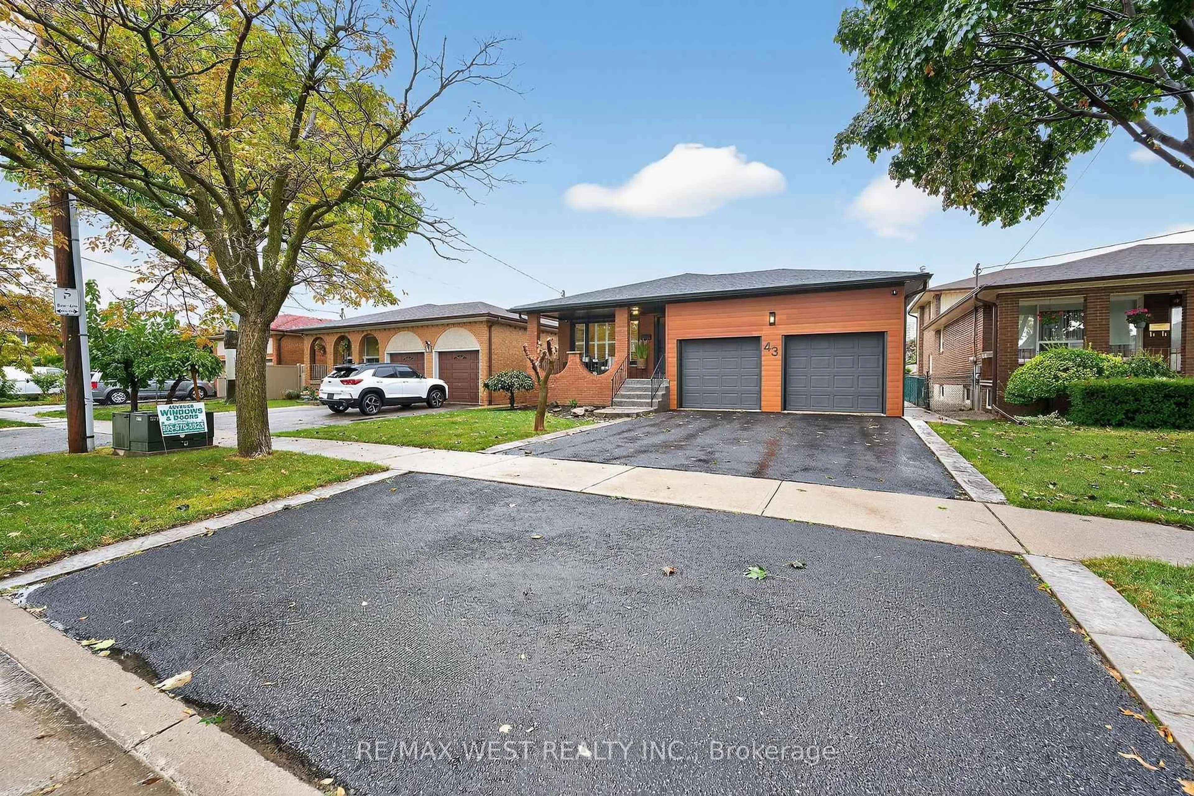 Home with brick exterior material, street for 43 St Georges Blvd, Toronto Ontario M9R 1X3