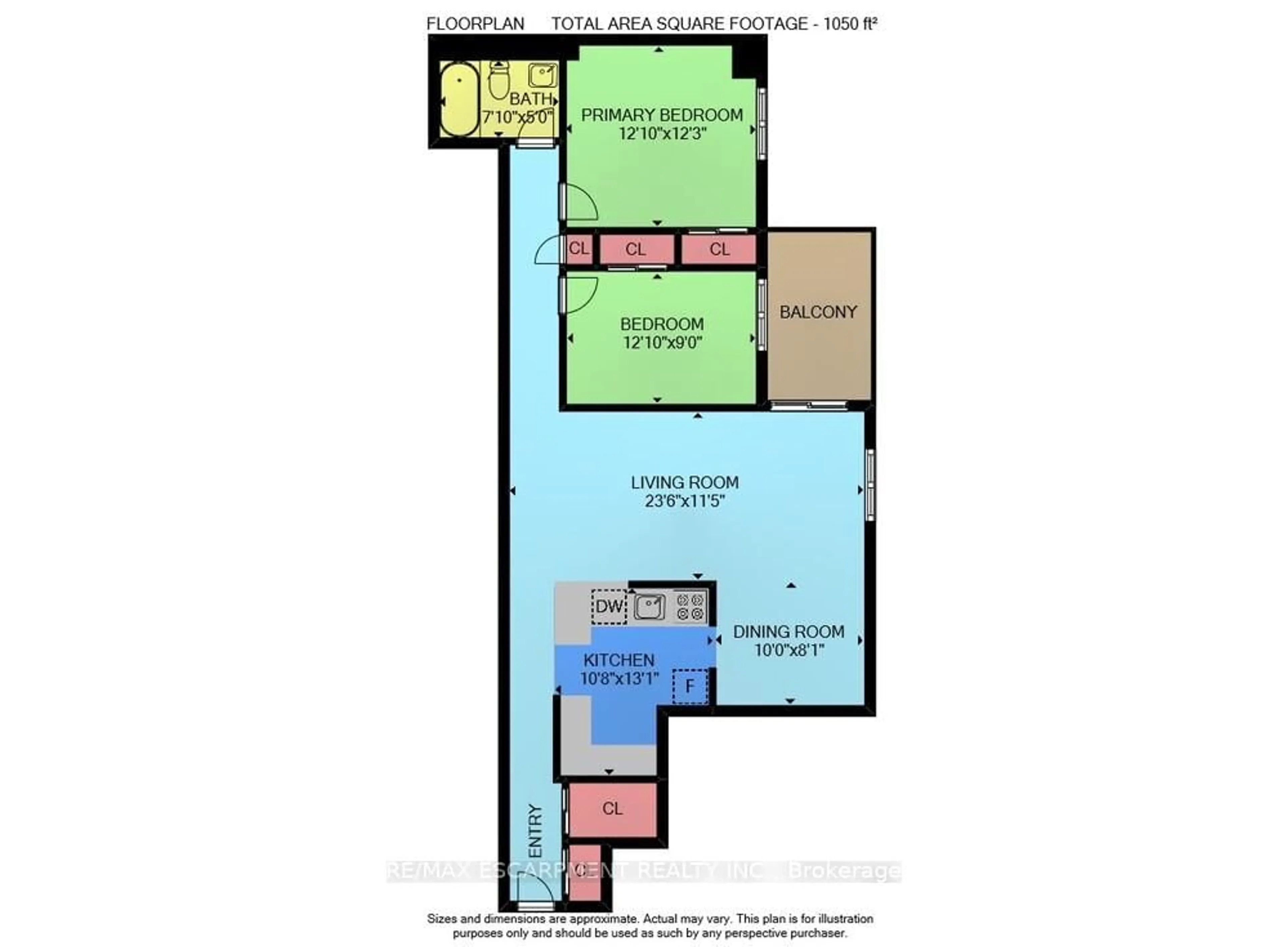Floor plan for 975 Warwick Crt #508, Burlington Ontario L7T 3Z7