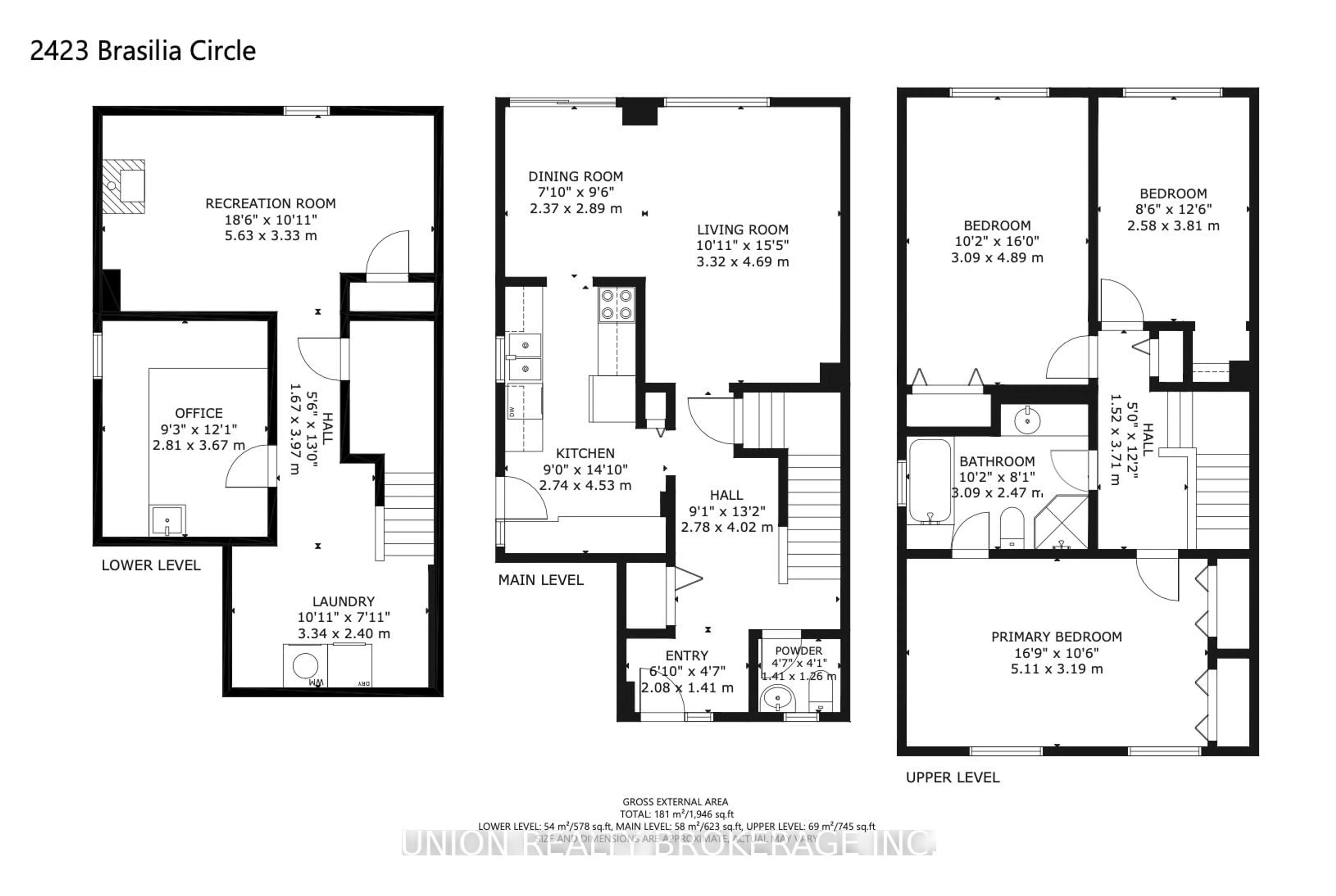 Floor plan for 2423 Brasilia Circ, Mississauga Ontario L5N 2E9