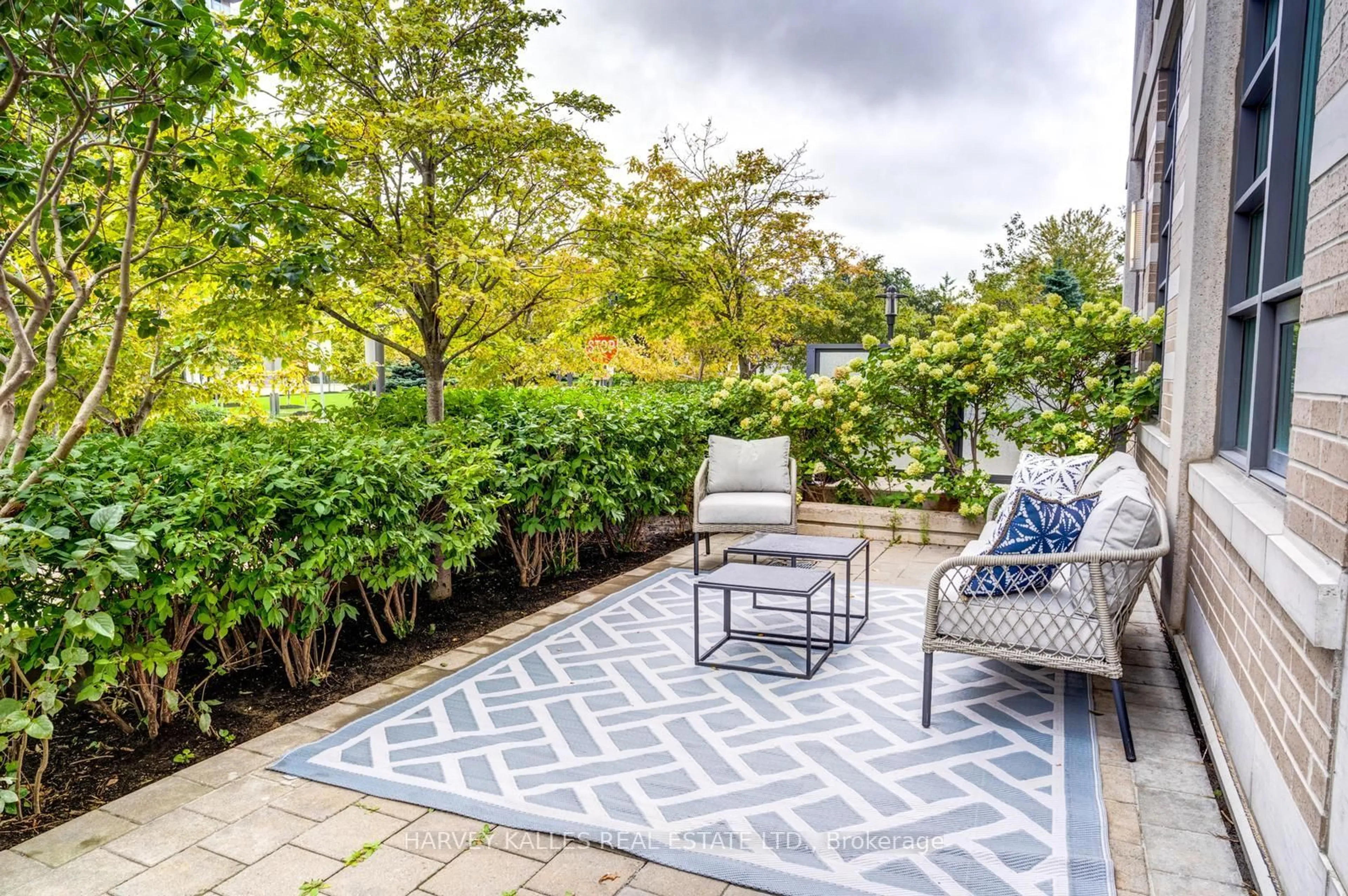 Patio, water/lake/river/ocean view for 215 Sherway Gardens Rd #109, Toronto Ontario M9C 0A4