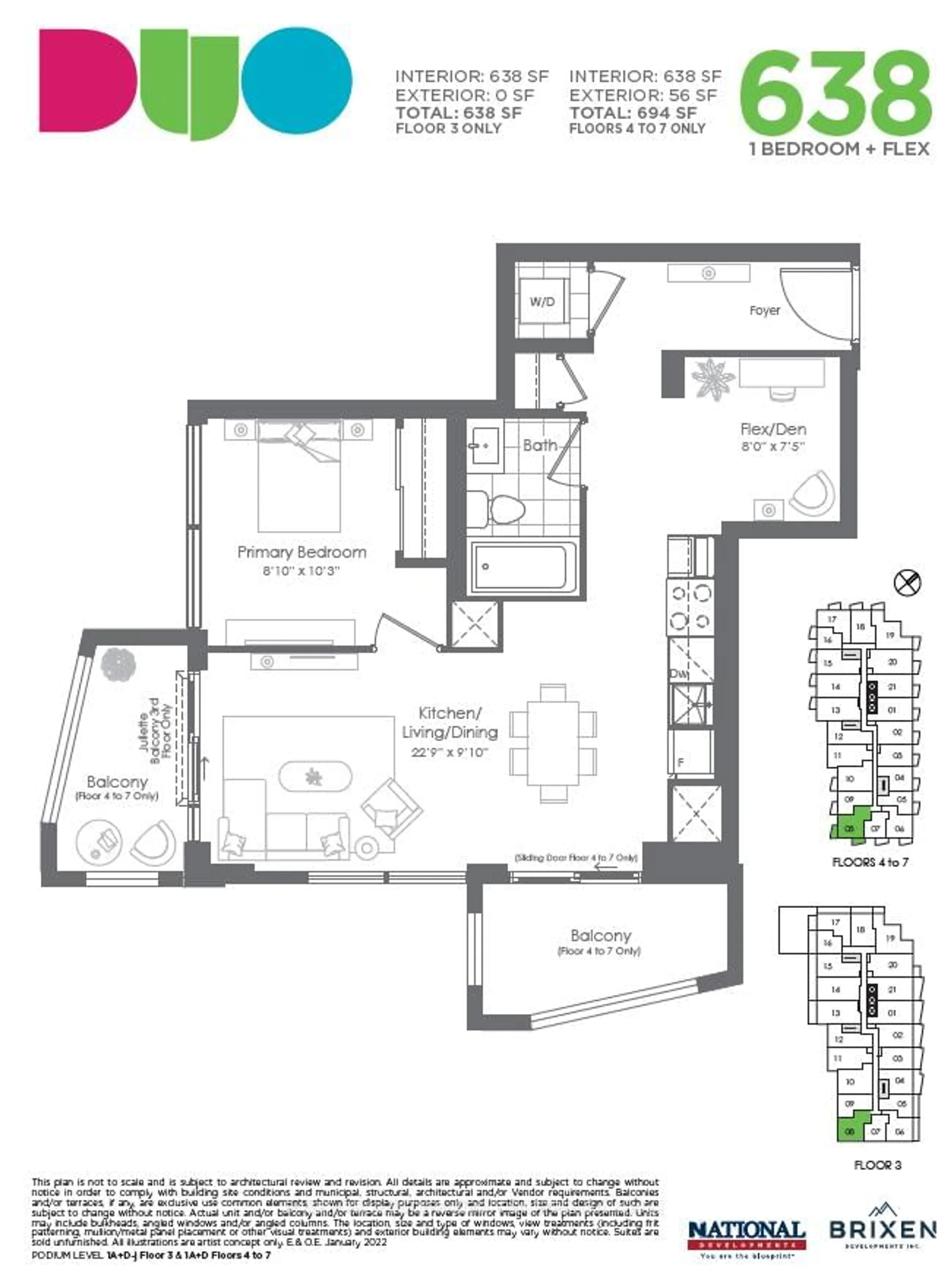 Floor plan for 260 Malta Ave #608, Brampton Ontario L6Y 6L7