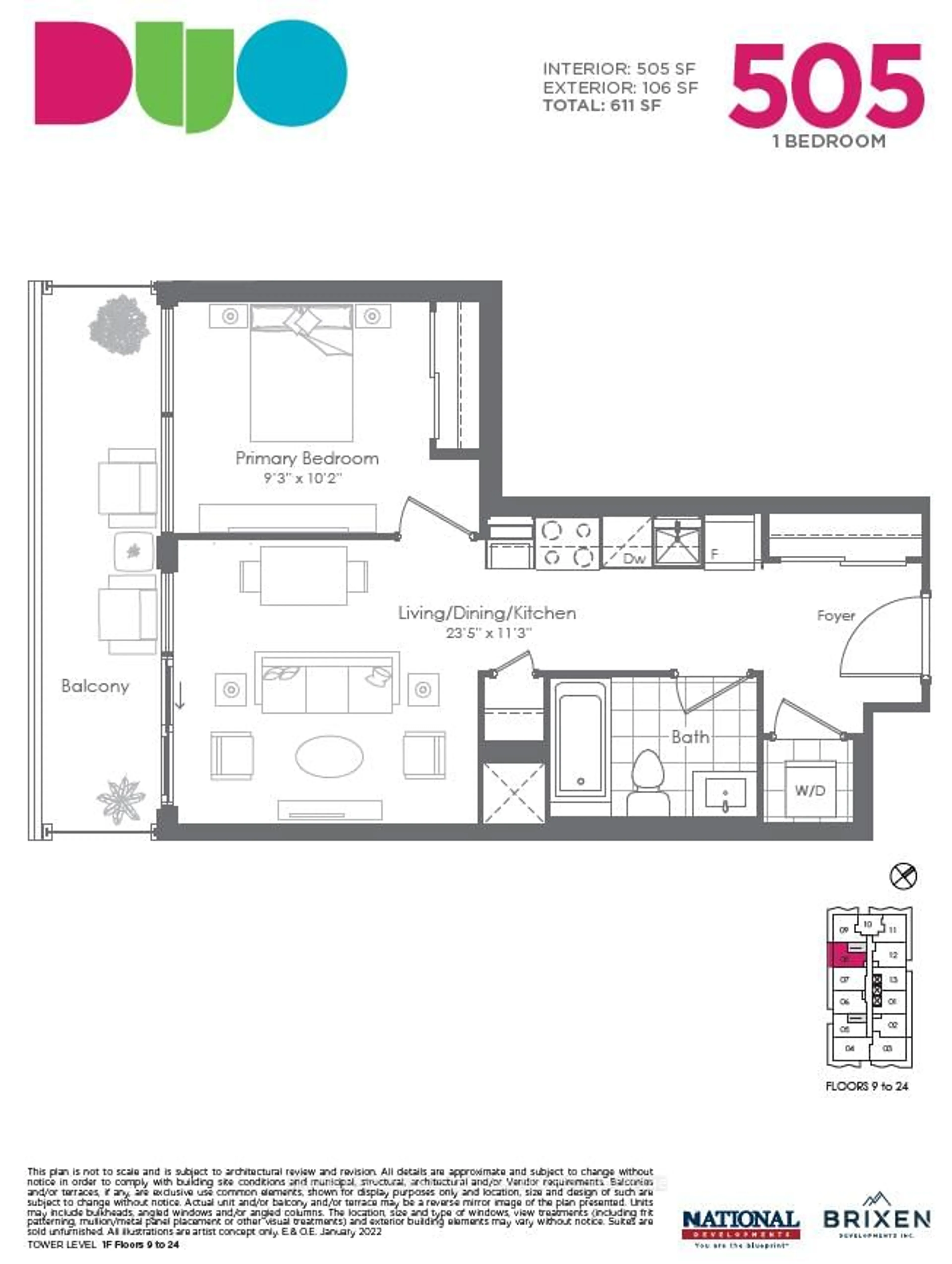 Floor plan for 260 Malta Ave #1208, Brampton Ontario L6Y 6L7