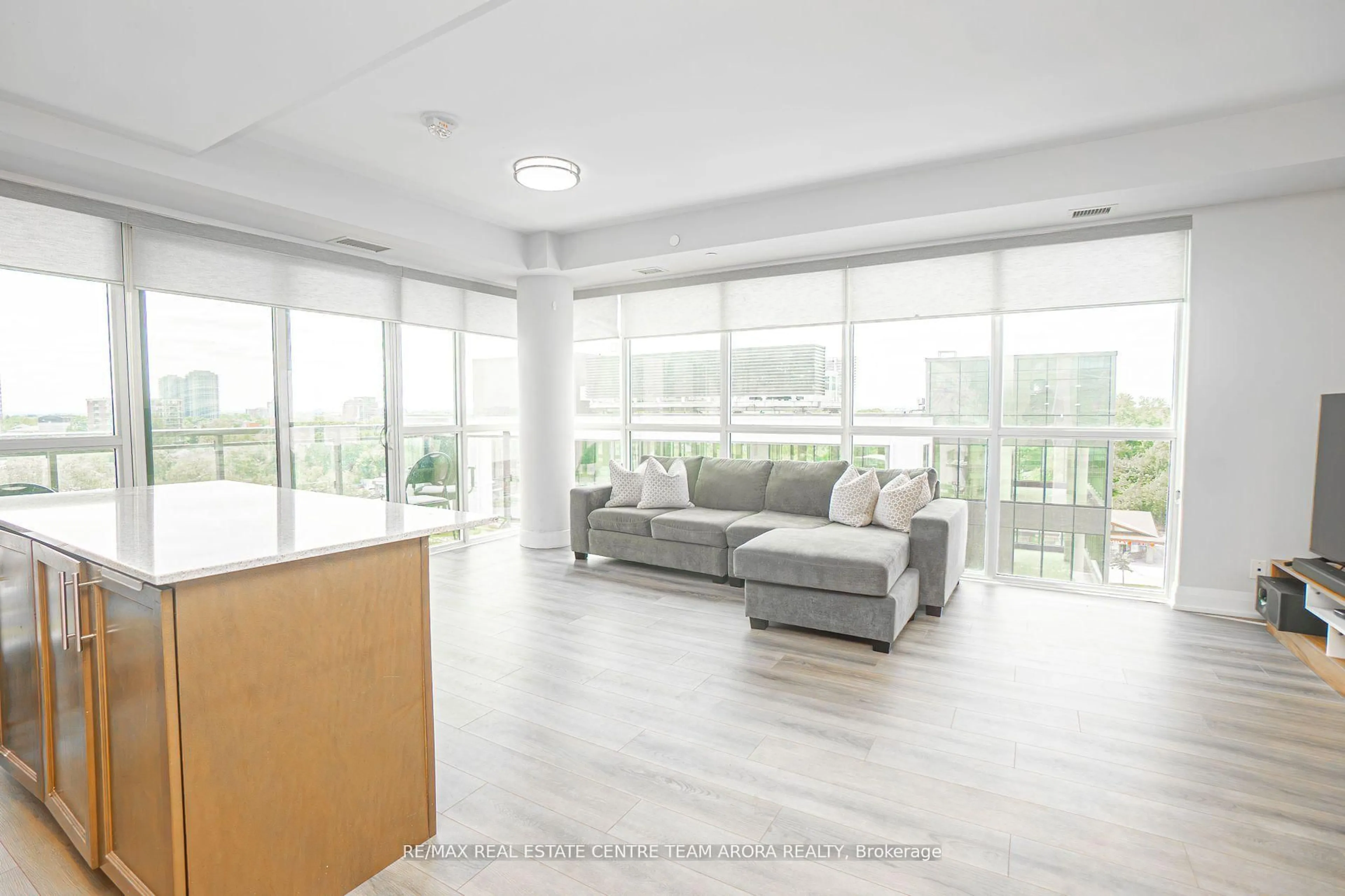 Living room with furniture, unknown for 15 Lynch St #608, Brampton Ontario L6W 0C7
