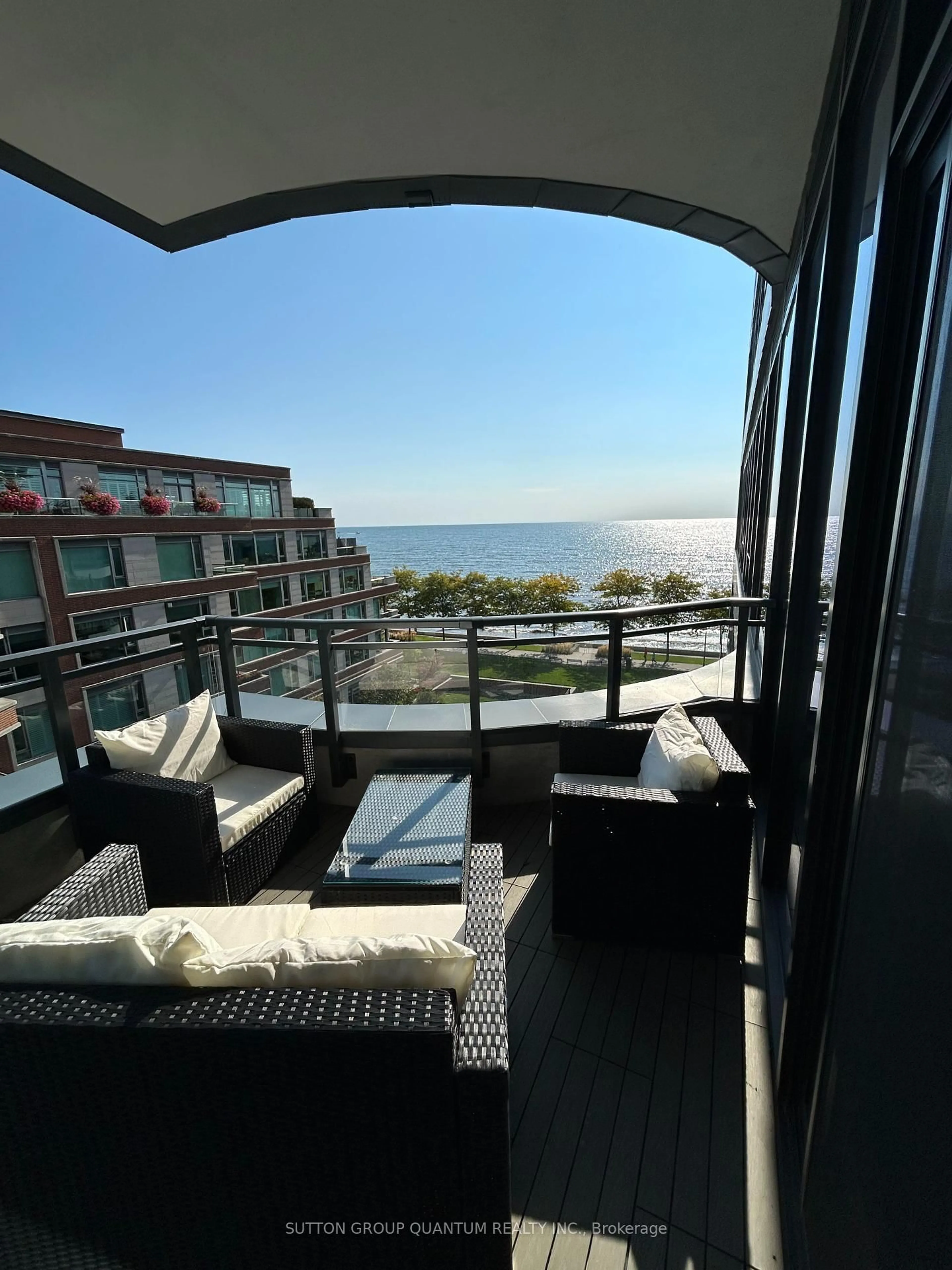 Balcony in the apartment, water/lake/river/ocean view for 55 Port St #504, Mississauga Ontario L5G 4P3