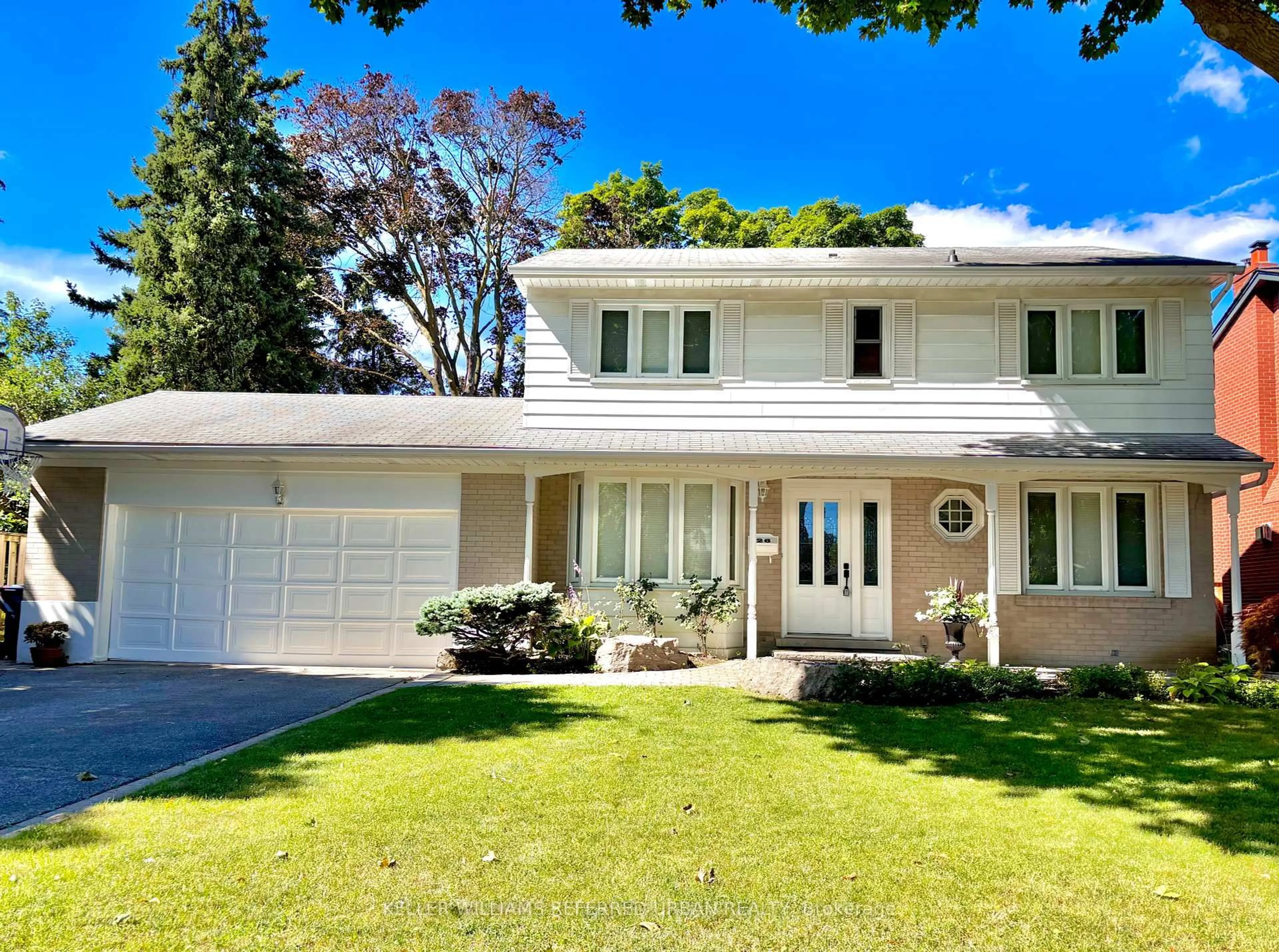 Home with vinyl exterior material, street for 26 Foxmeadow Rd, Toronto Ontario M9R 1E5
