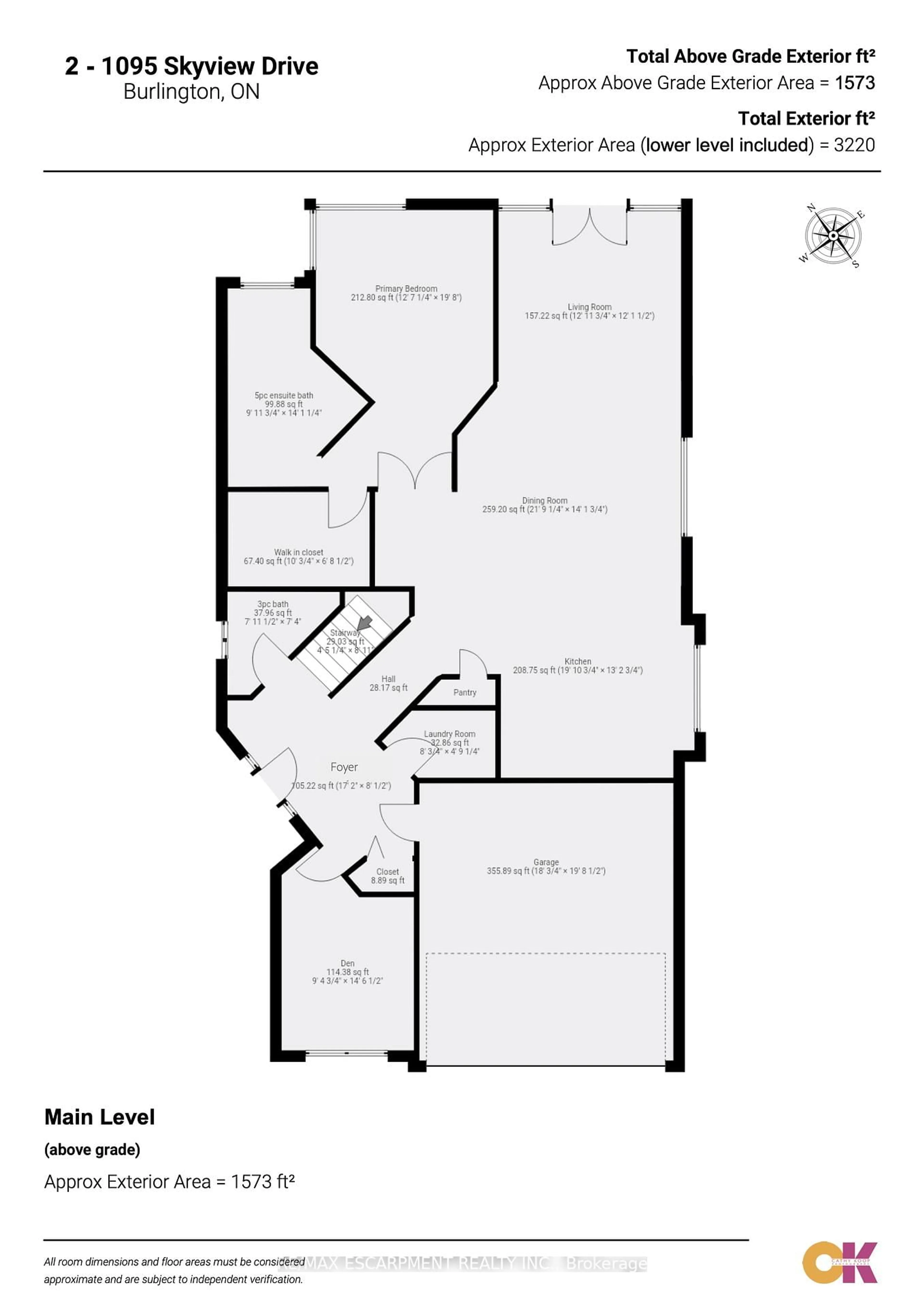 Floor plan for 1095 Skyview Dr #2, Burlington Ontario L7P 4W7