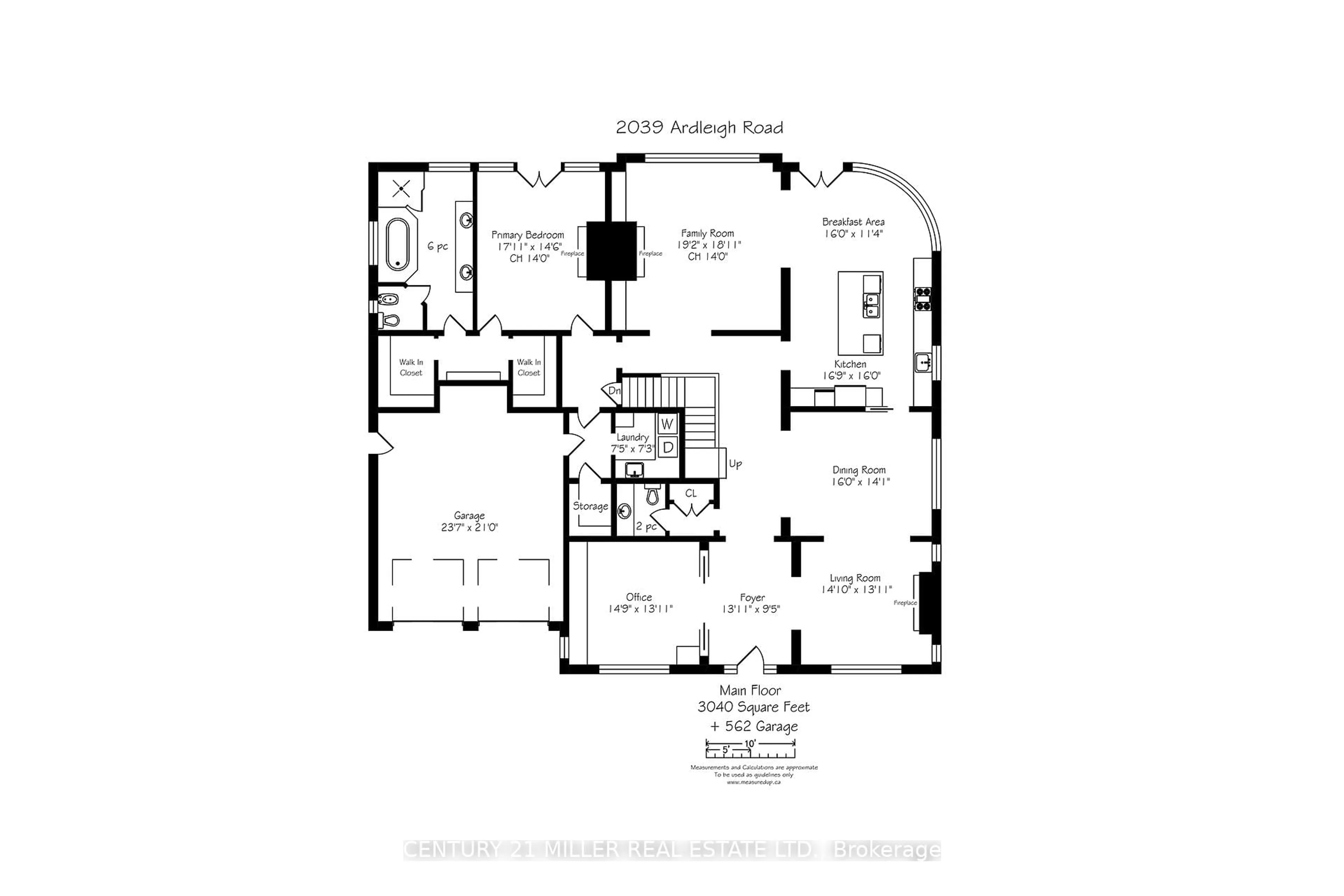 Floor plan for 2039 Ardleigh Rd, Oakville Ontario L6J 1V6