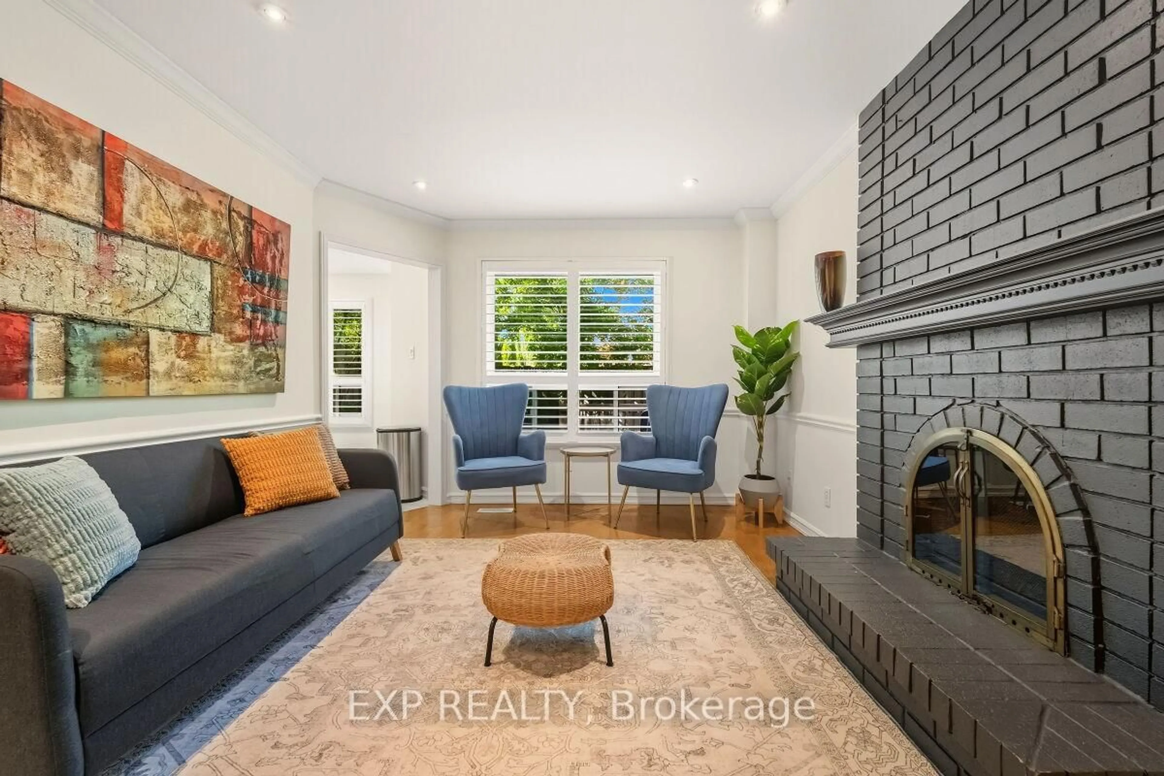 Living room with furniture, ceramic/tile floor for 105 Warner Dr, Oakville Ontario L6L 6G5