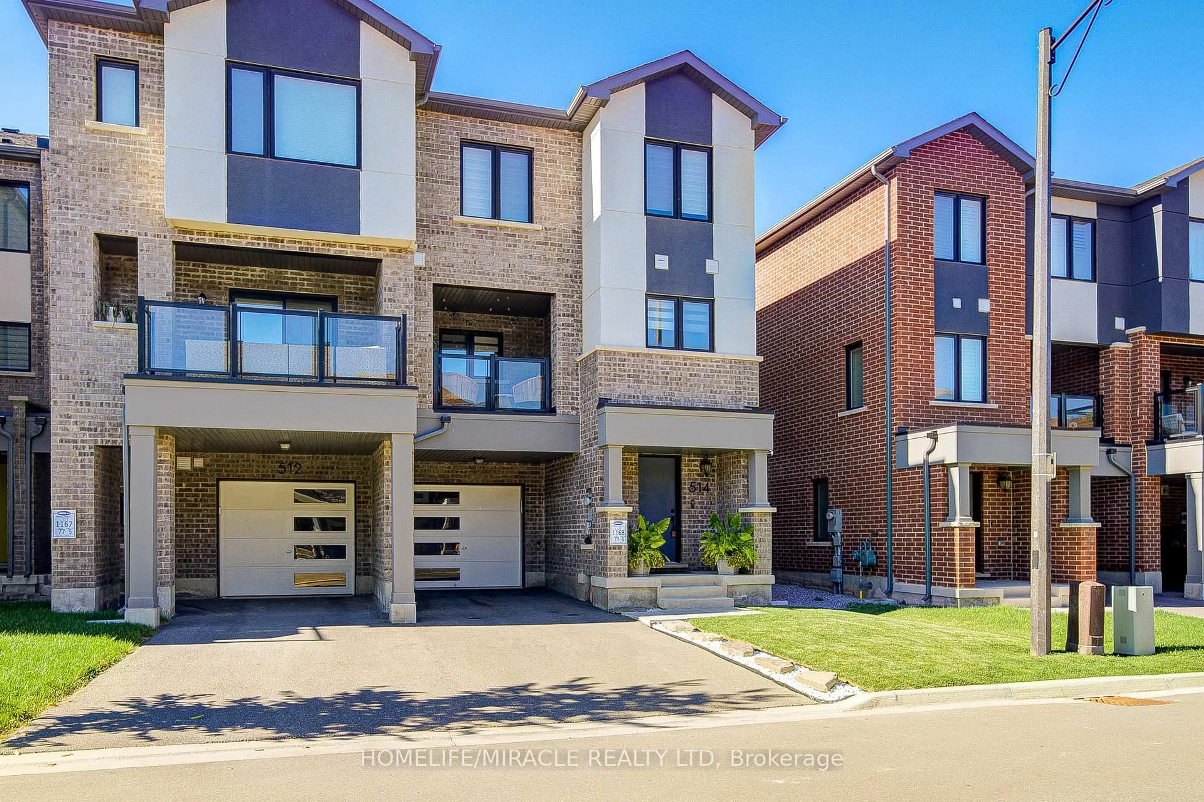 Home with brick exterior material, street for 514 Bellflower Crt, Milton Ontario L9E 1W4