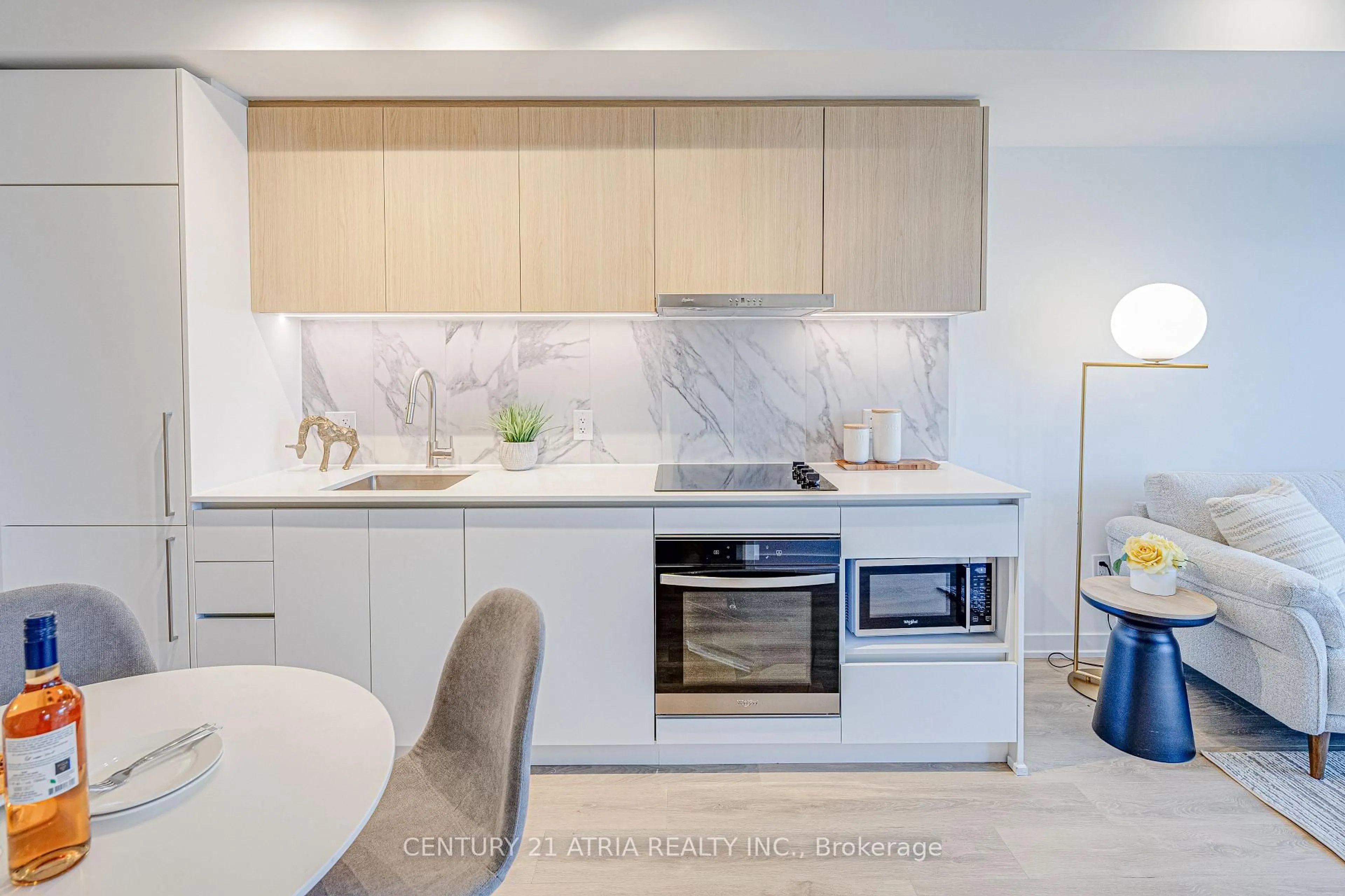 Contemporary kitchen, ceramic/tile floor for 1100 Sheppard Ave #217, Toronto Ontario M3K 0E4