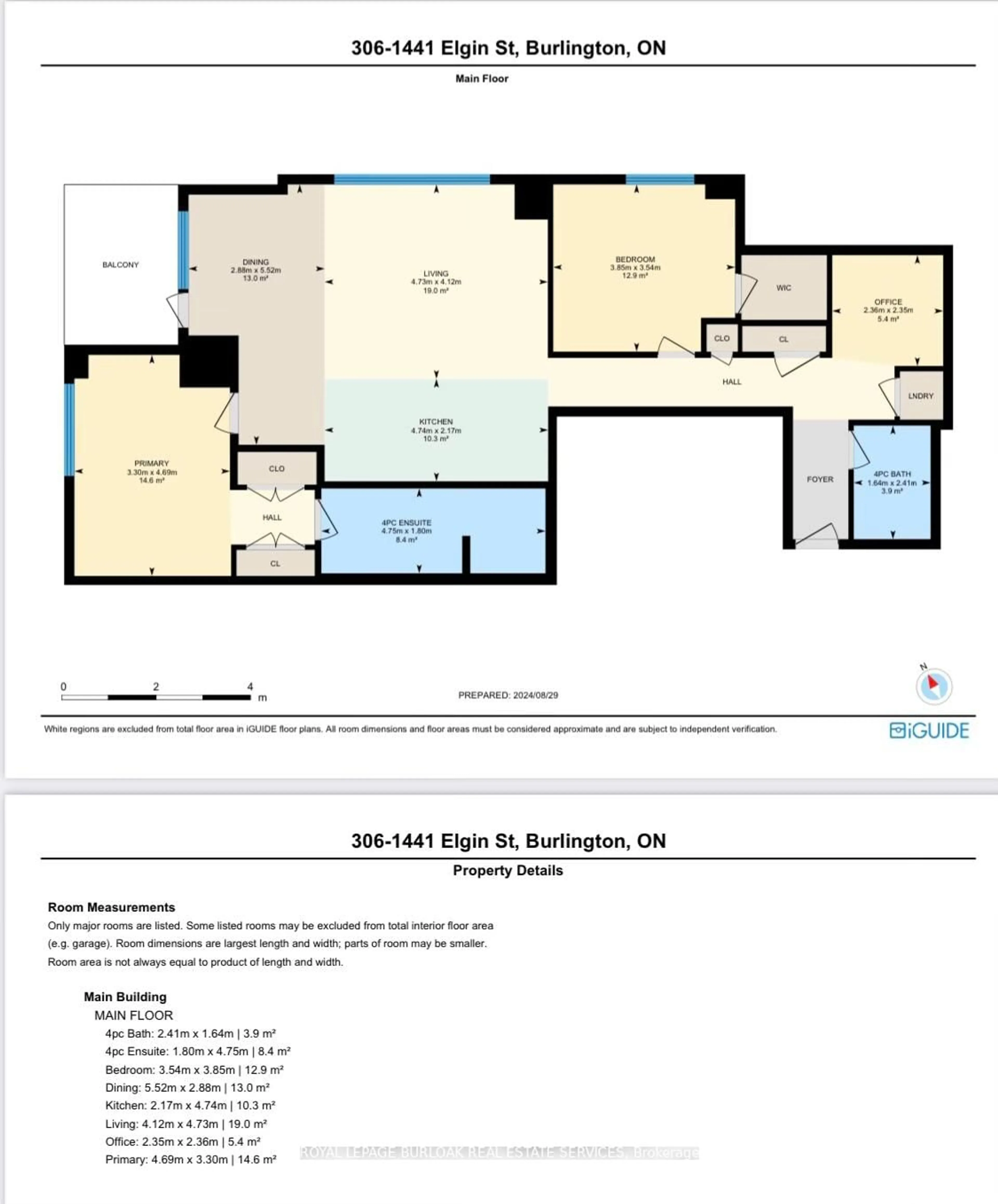 Floor plan for 1441 Elgin St #306, Burlington Ontario L7S 1E6