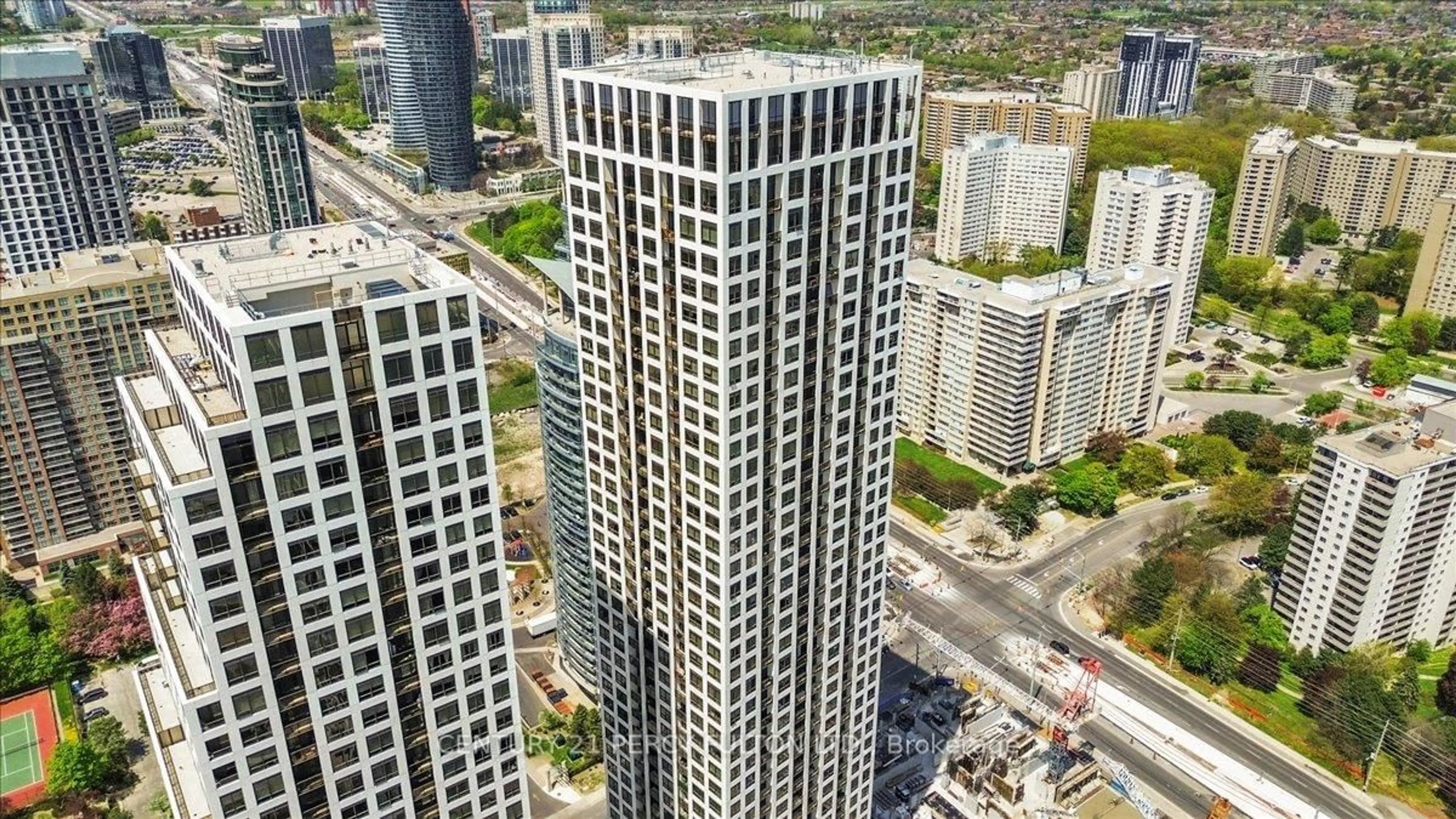 A pic from outside/outdoor area/front of a property/back of a property/a pic from drone, city buildings view from balcony for 30 Elm Dr #2509, Mississauga Ontario L5B 0N6