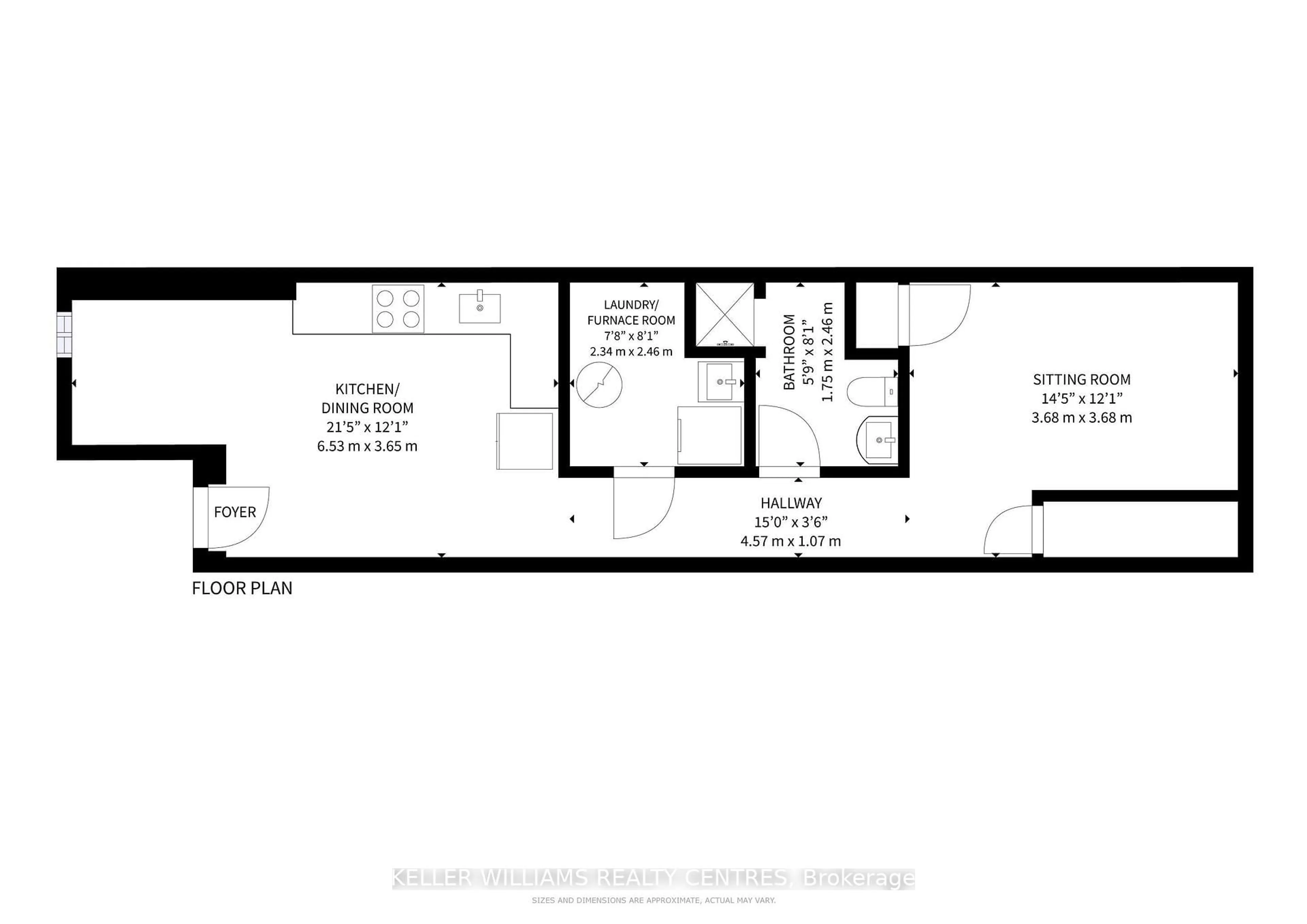 Floor plan for 272 B Boon Ave, Toronto Ontario M6E 3Z9
