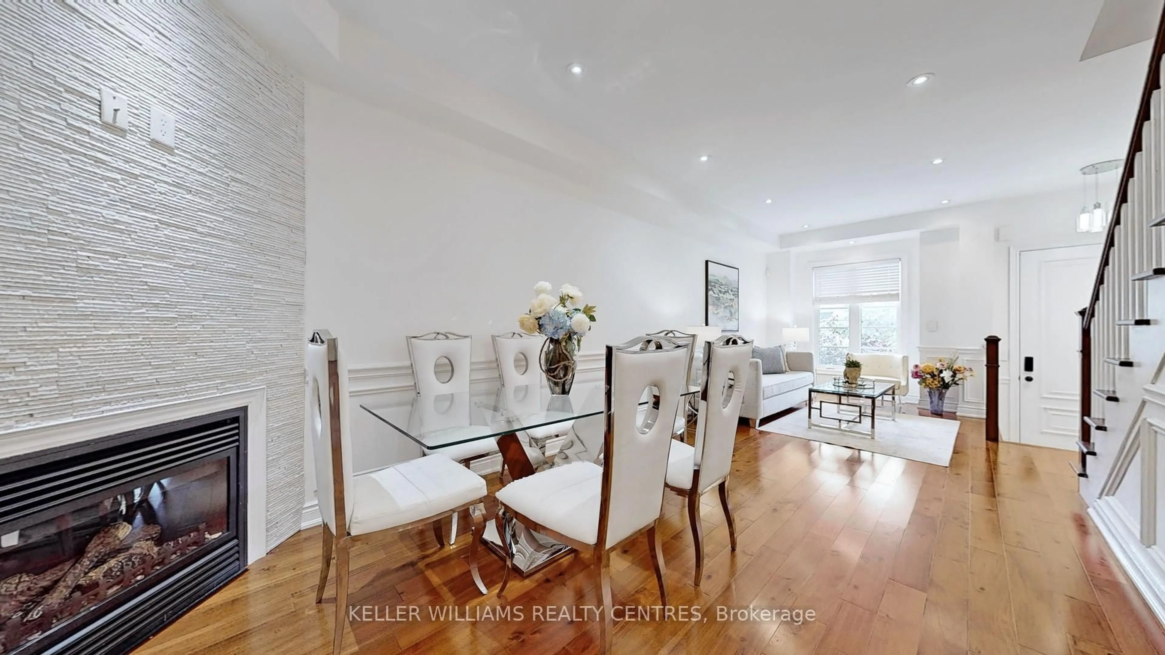 Dining room, wood/laminate floor for 272 B Boon Ave, Toronto Ontario M6E 3Z9