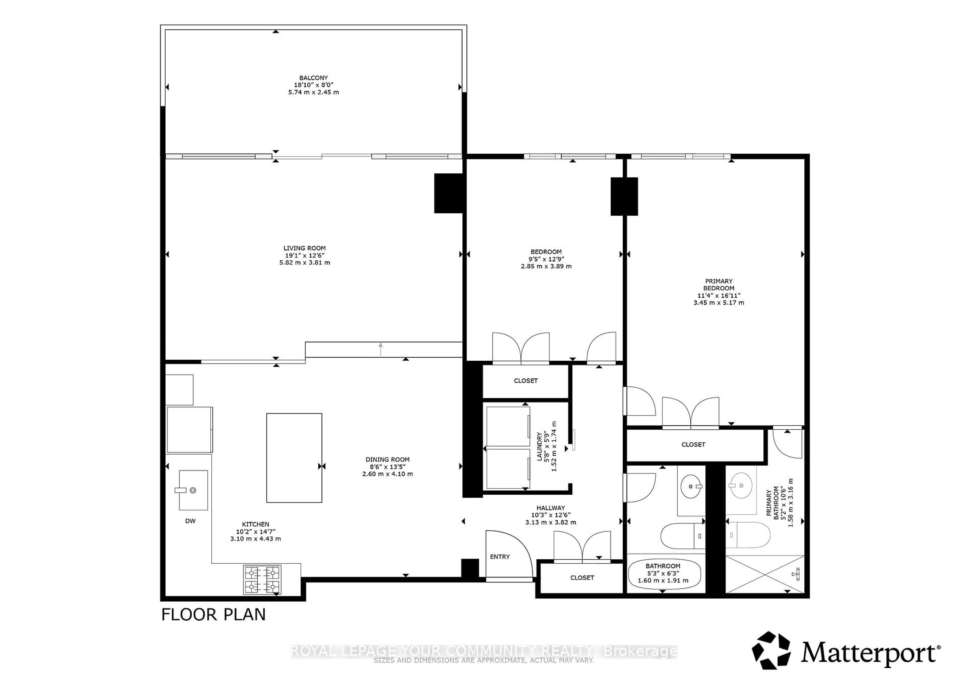 Floor plan for 270 Scarlett Rd #2012, Toronto Ontario M6N 4X7