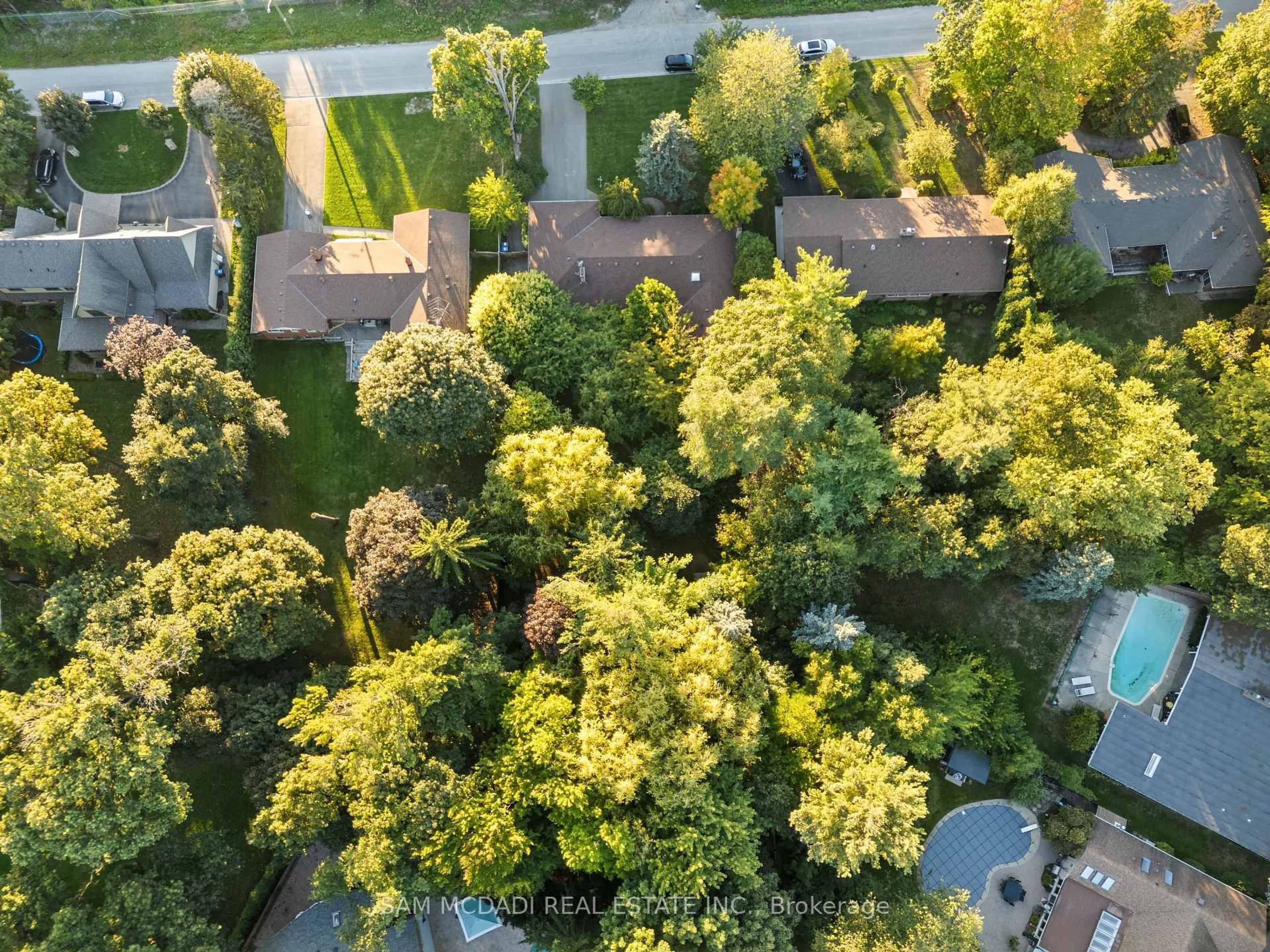 A pic from outside/outdoor area/front of a property/back of a property/a pic from drone, forest/trees view for 610 Kedleston Way, Mississauga Ontario L5H 1Y5