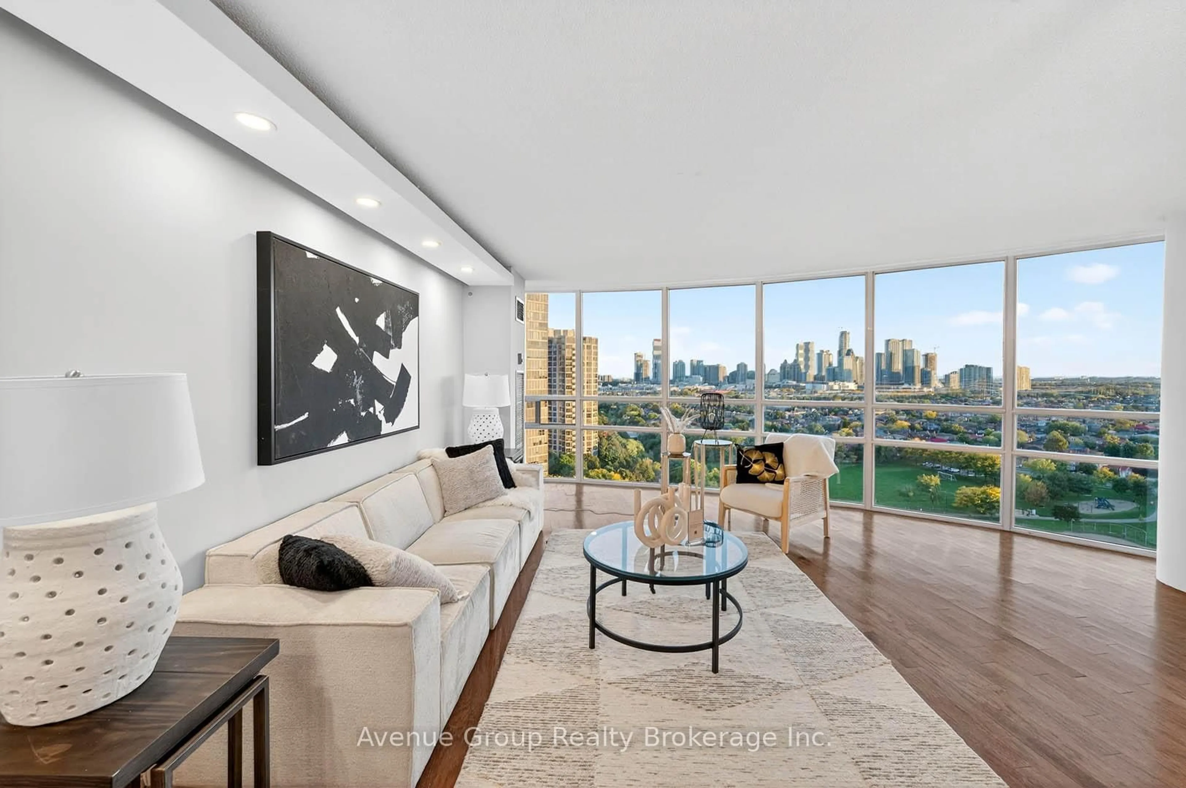 Living room with furniture, unknown for 50 Eglinton Ave #1807, Mississauga Ontario L5R 3P5