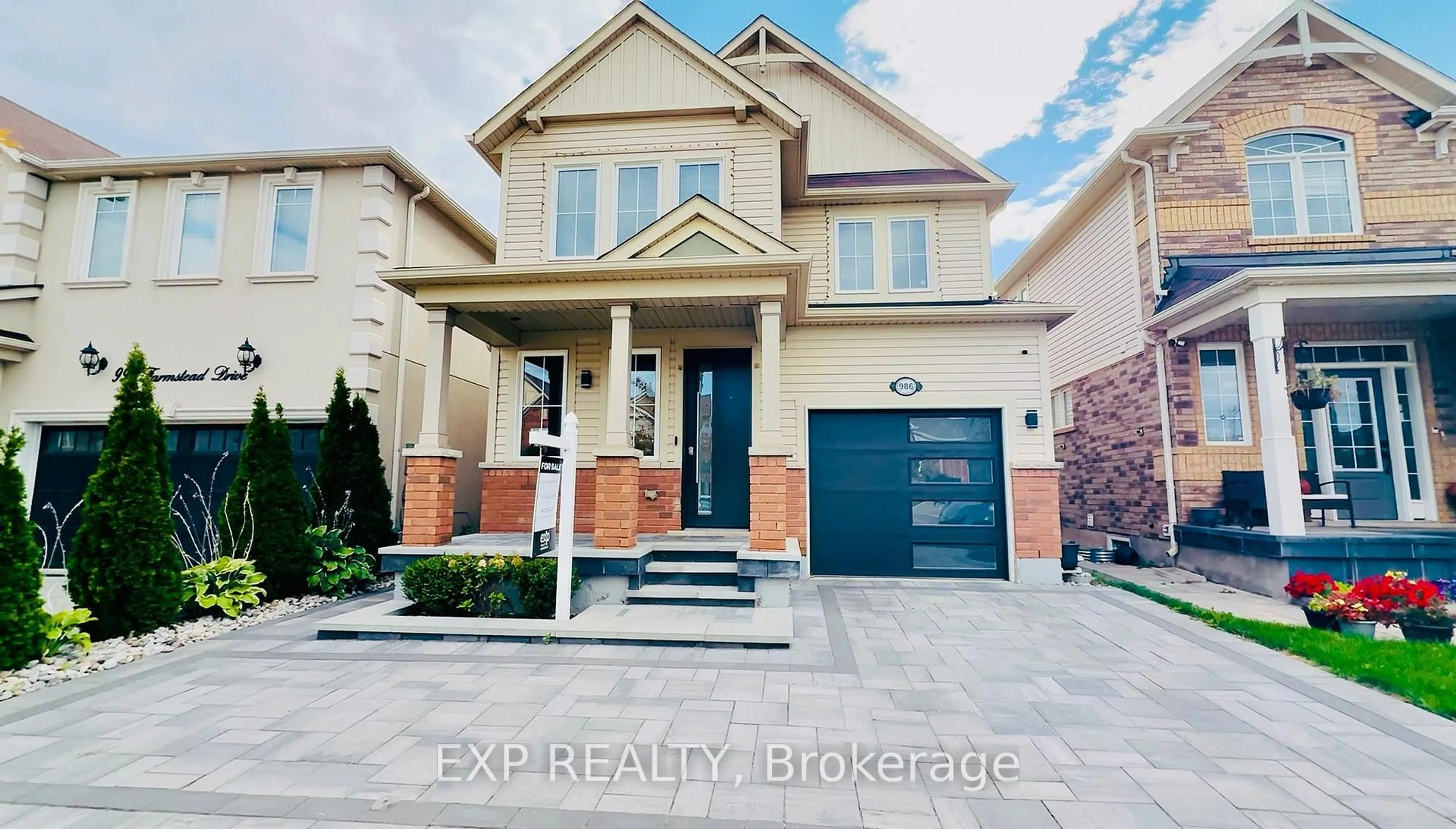 Home with brick exterior material, street for 986 Farmstead Dr, Milton Ontario L9T 8J1