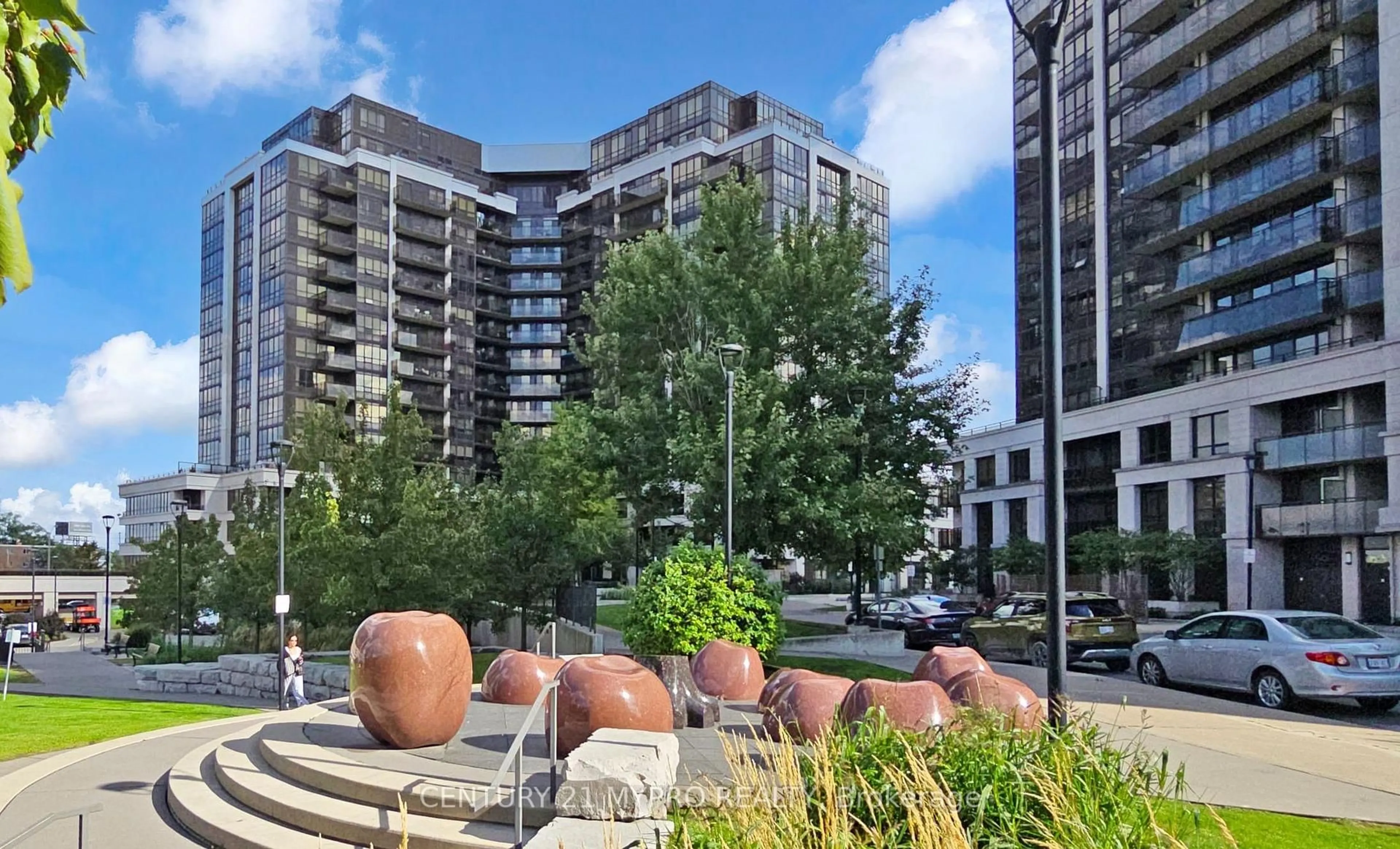 Patio, city buildings view from balcony for 1060 Sheppard Ave #1103, Toronto Ontario M3J 0G7
