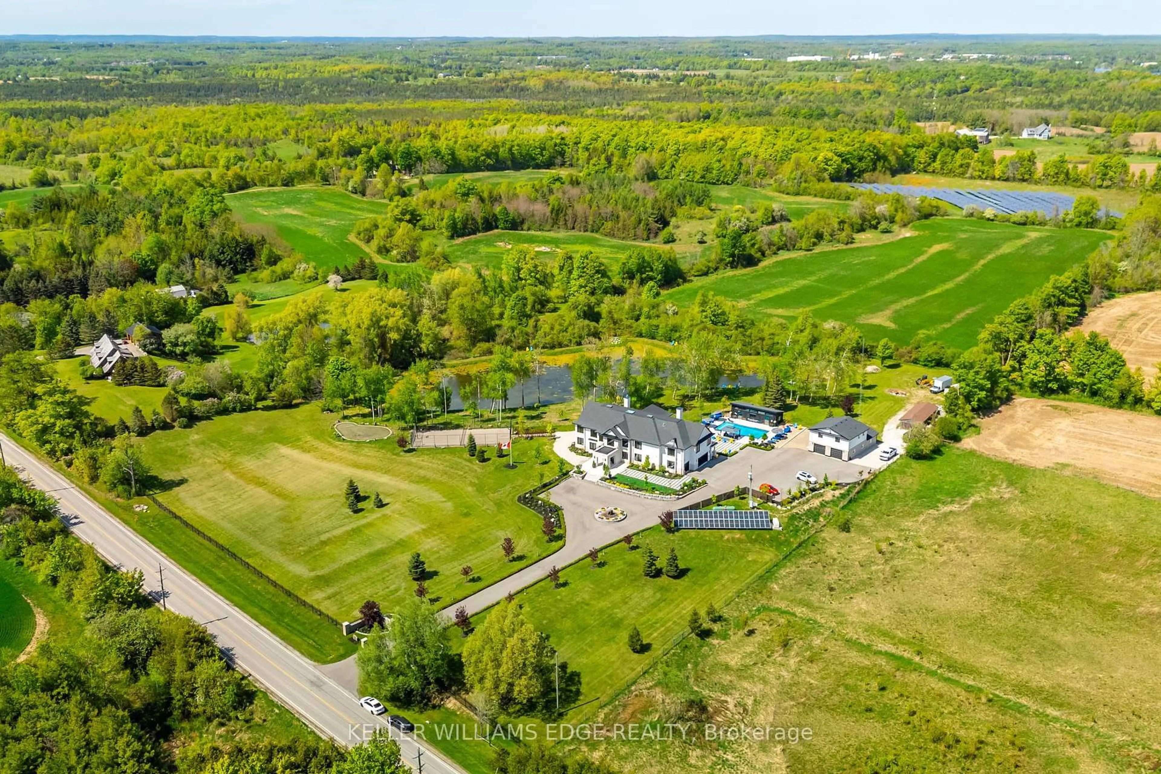 A pic from outside/outdoor area/front of a property/back of a property/a pic from drone, water/lake/river/ocean view for 13311 Sixth Line, Milton Ontario L7J 2L7