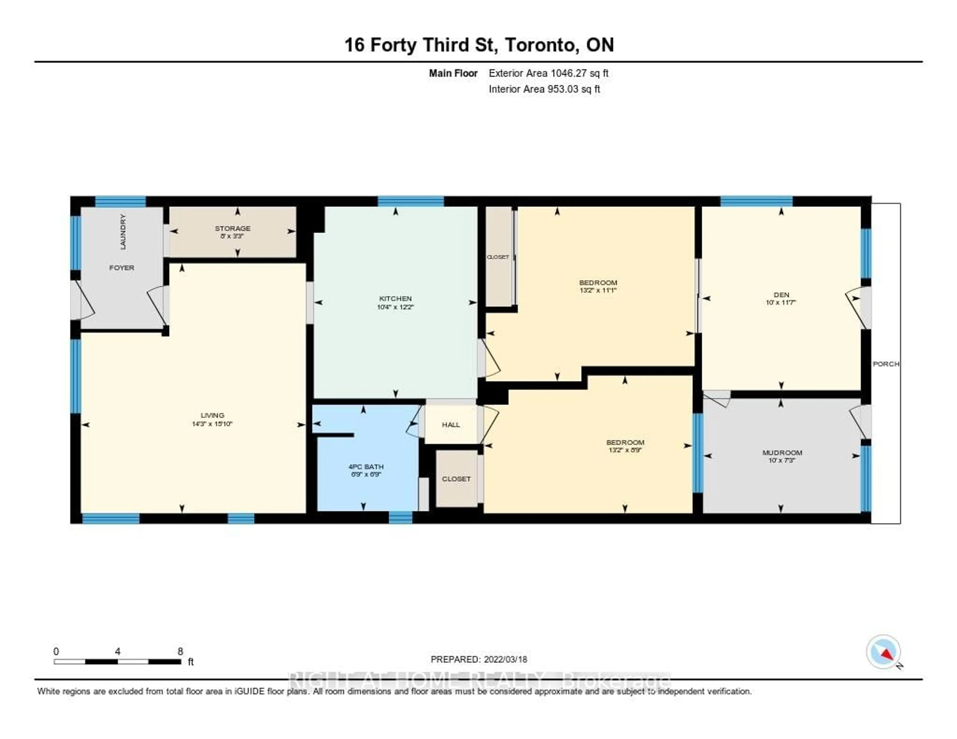 Floor plan for 16 Forty Third St, Toronto Ontario M8W 3P6