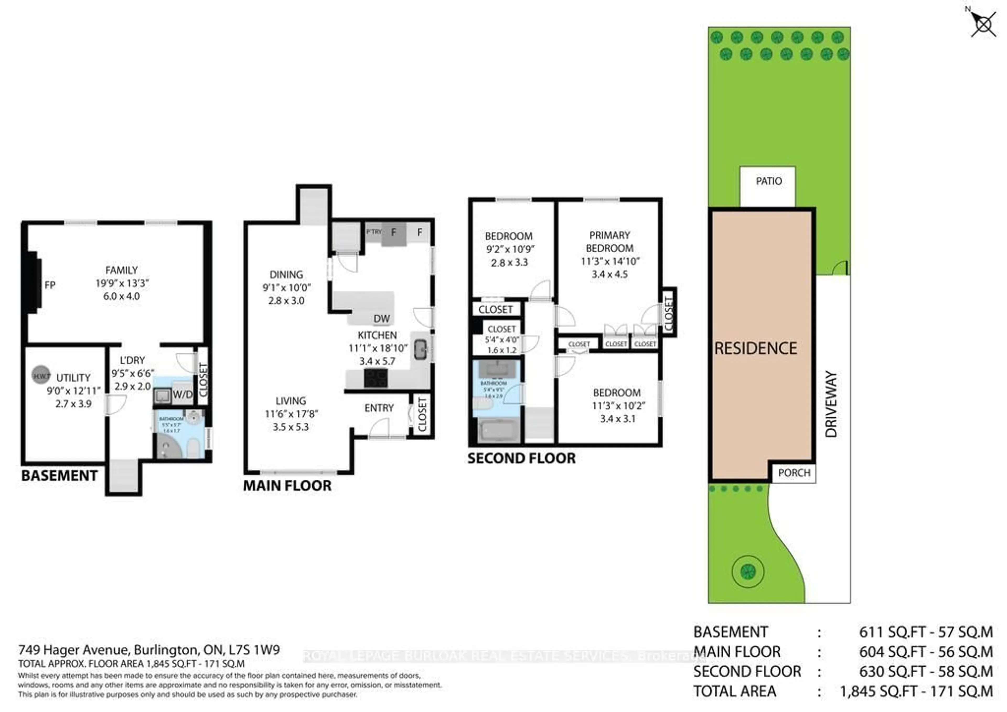 Floor plan for 749 Hager Ave, Burlington Ontario L7S 1W9