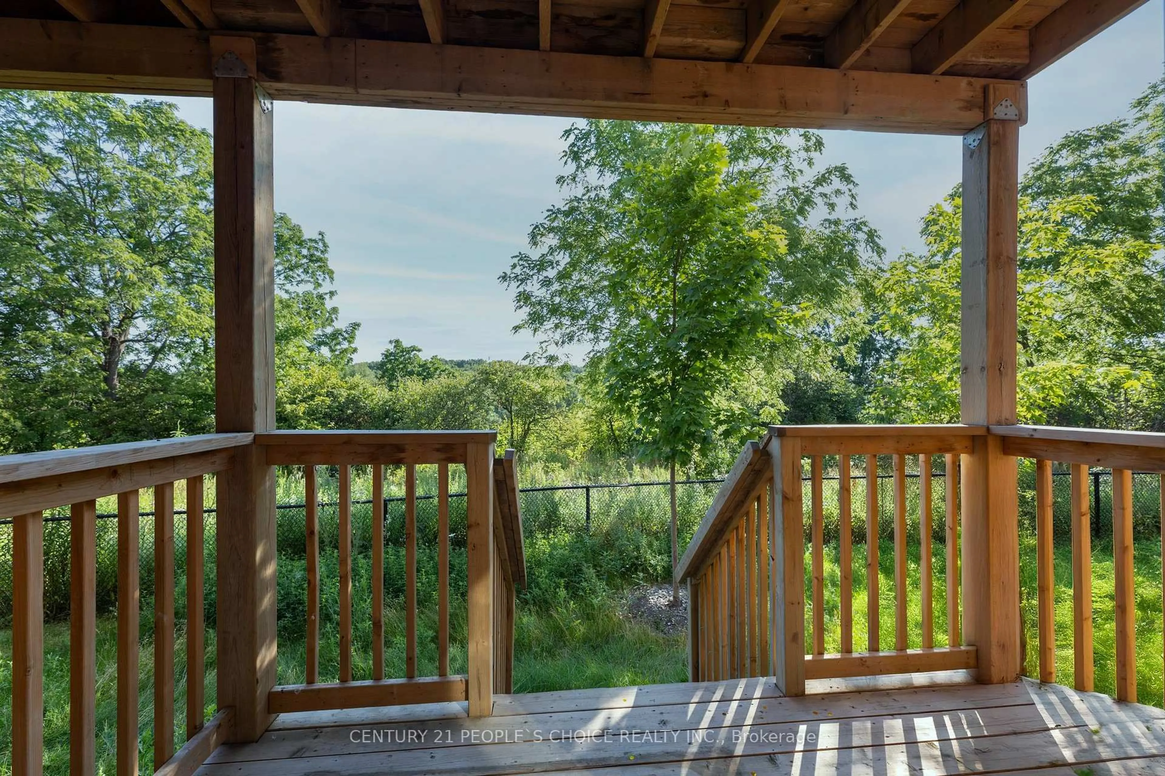 Patio, forest/trees view for 49 Woodstream Dr, Toronto Ontario M9W 6T4