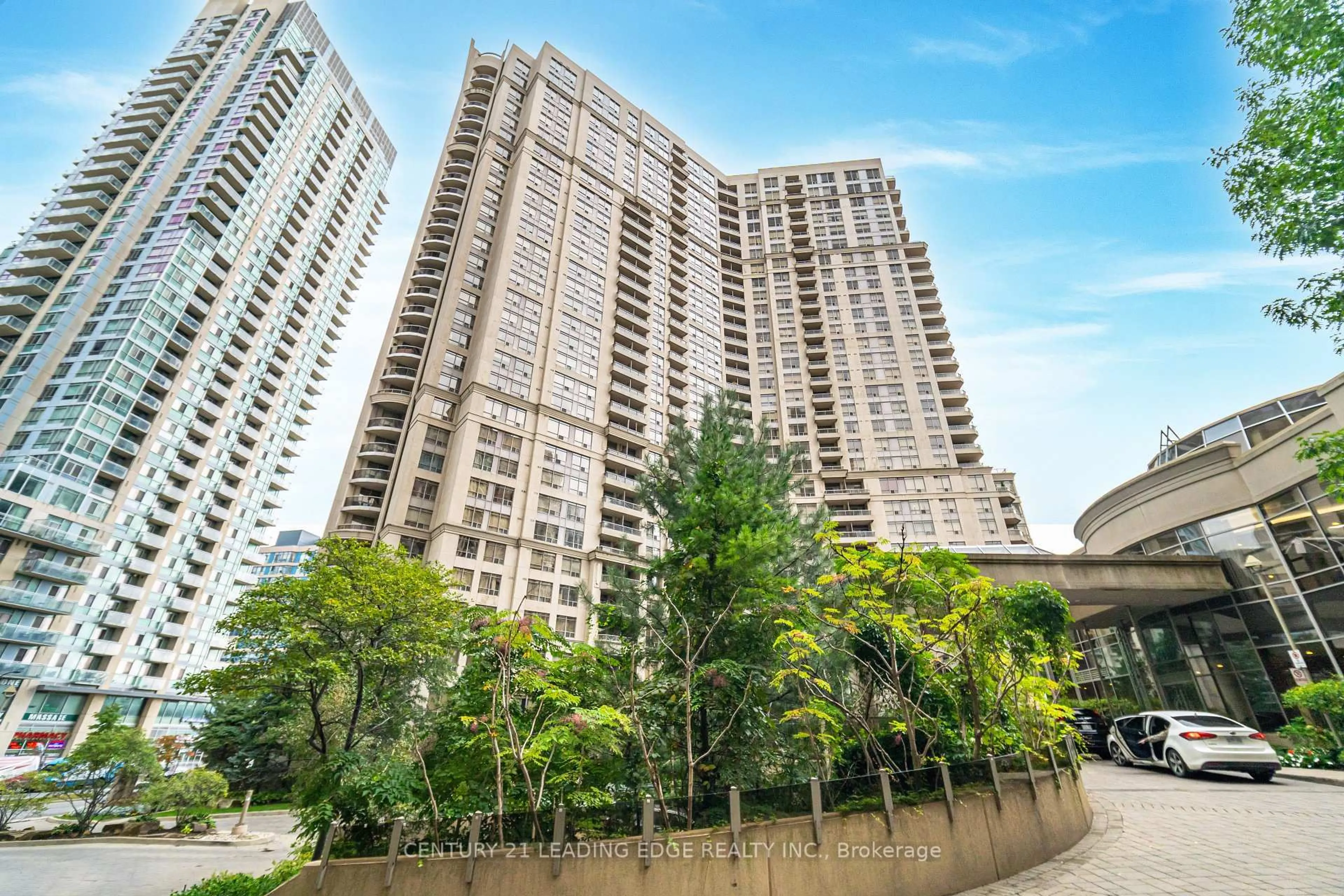 Patio, city buildings view from balcony for 3880 Duke Of York Blvd #1609, Mississauga Ontario L5B 4M7