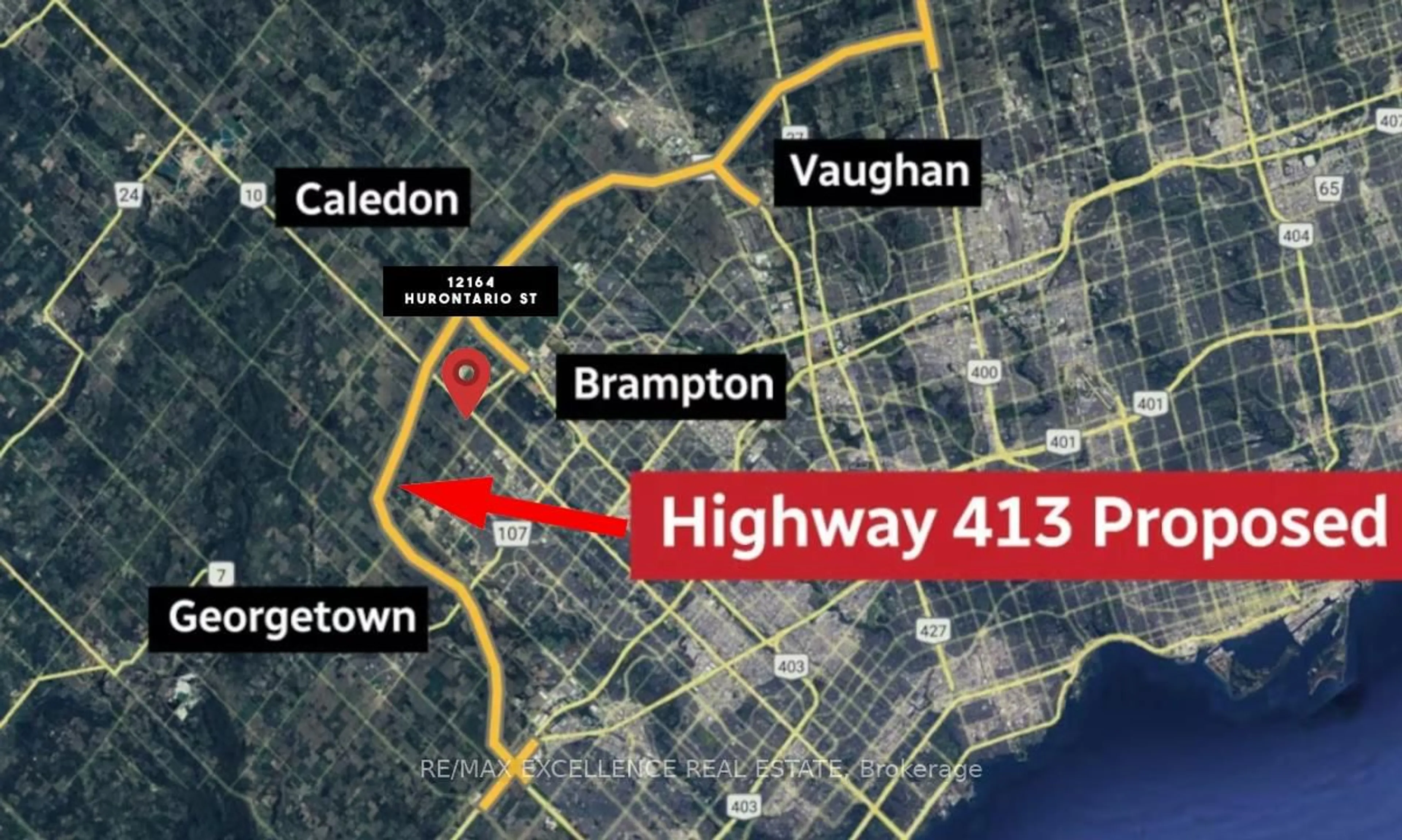 Picture of a map for 12164 Hurontario St, Brampton Ontario L7A 1E6