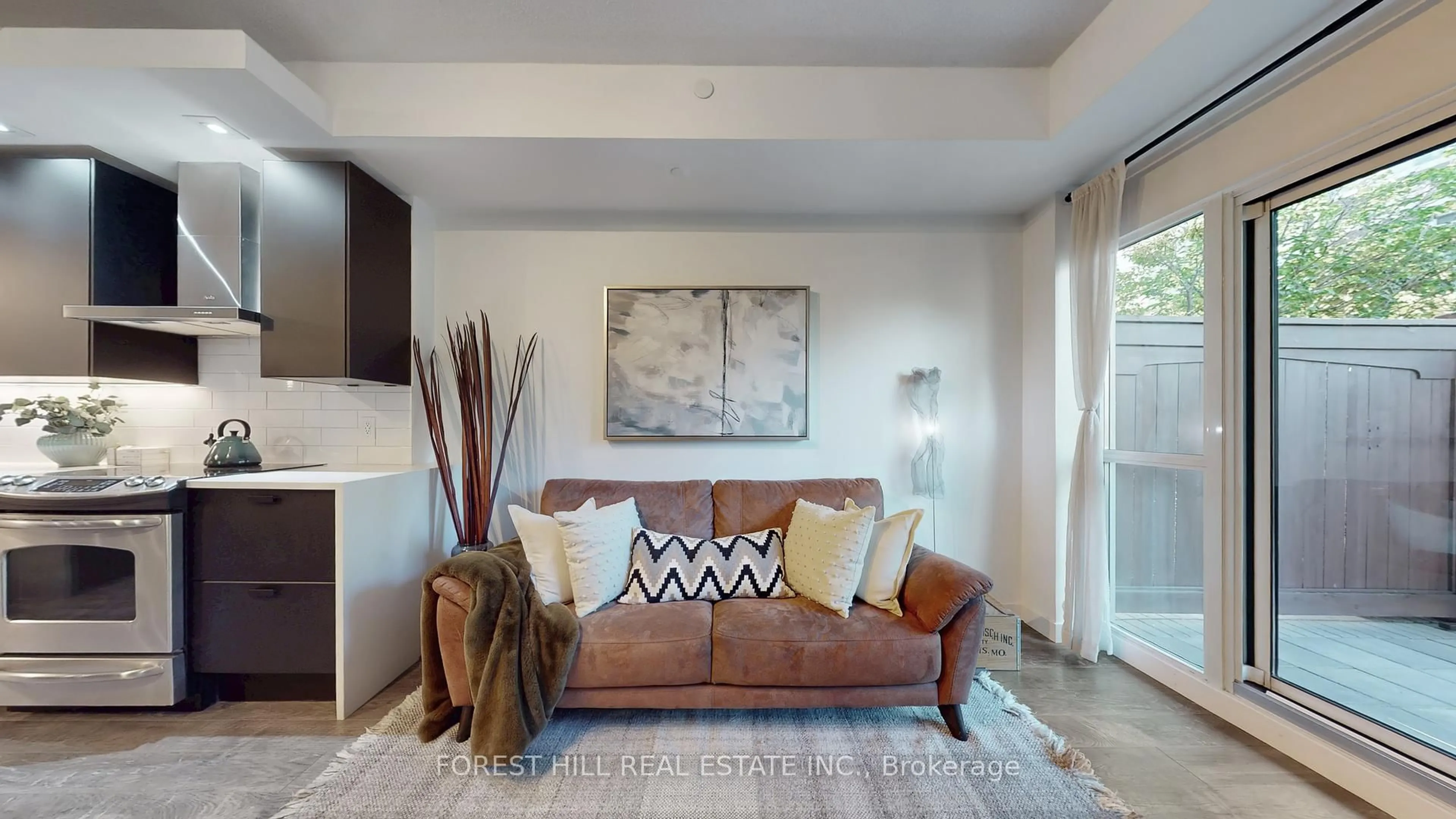 Living room with furniture, unknown for 165 Legion Rd #434, Toronto Ontario M8Y 0A1