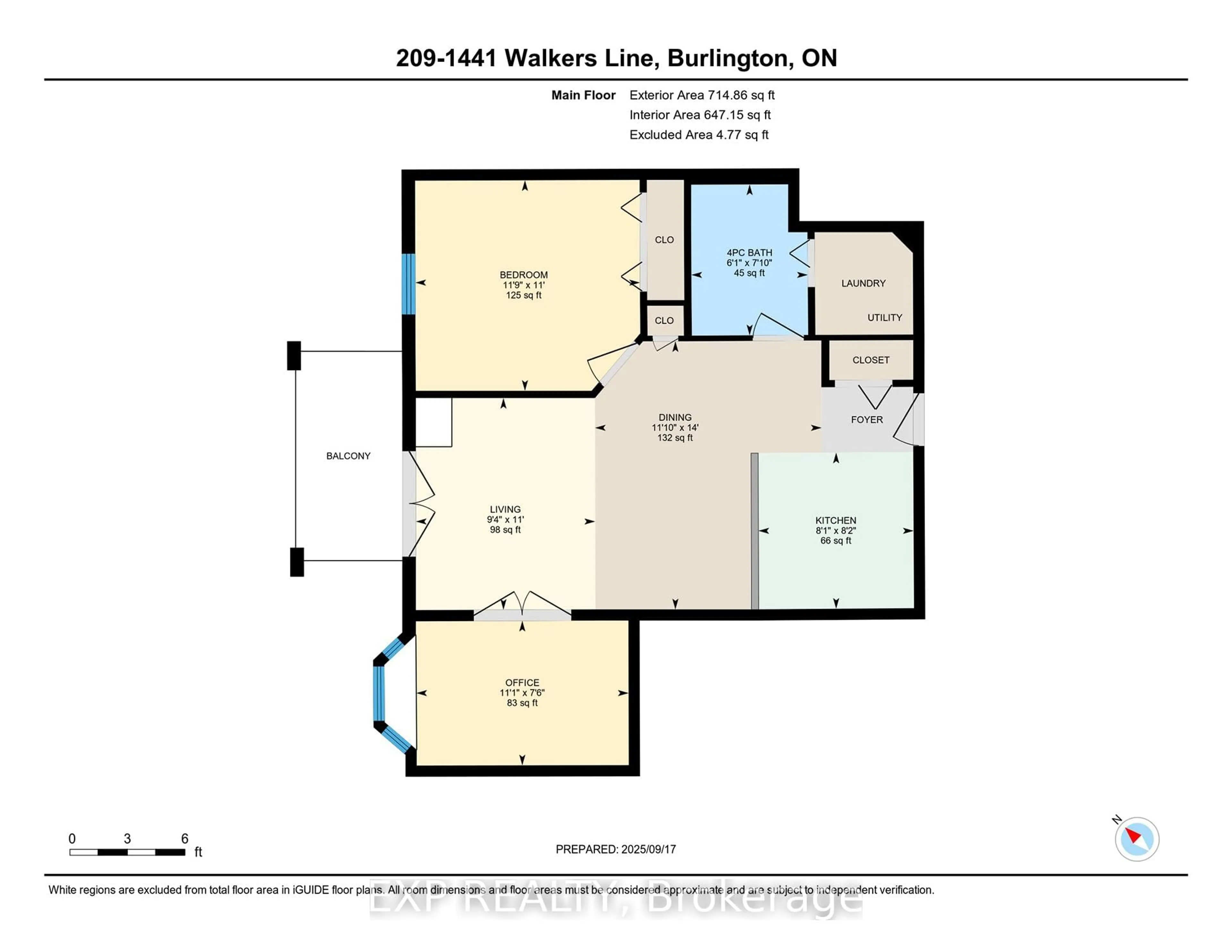 Floor plan for 1441 Walker's Line #209, Burlington Ontario L7M 4P2