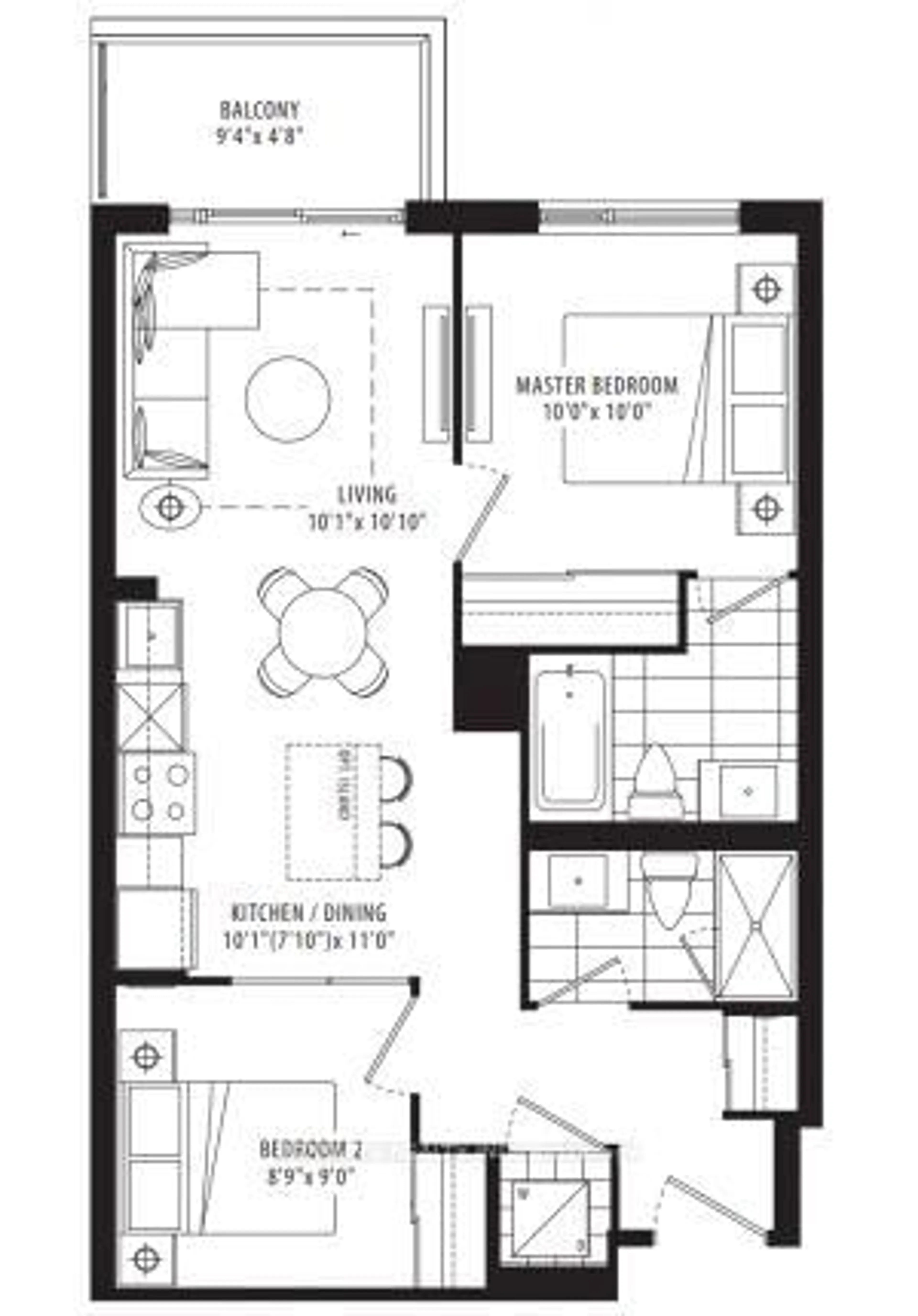 Floor plan for 202 Burnhamthorpe Rd #1610, Mississauga Ontario L5A 0B2