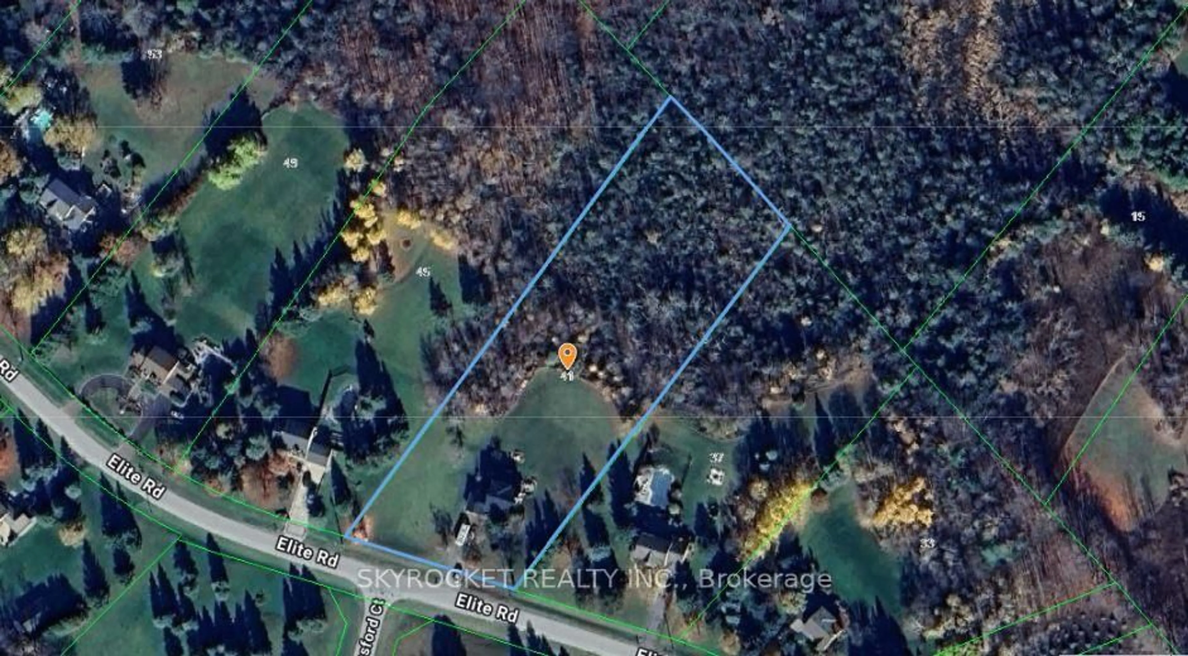 A pic from outside/outdoor area/front of a property/back of a property/a pic from drone, forest/trees view for 41 Elite Rd, Caledon Ontario L7K 0L2