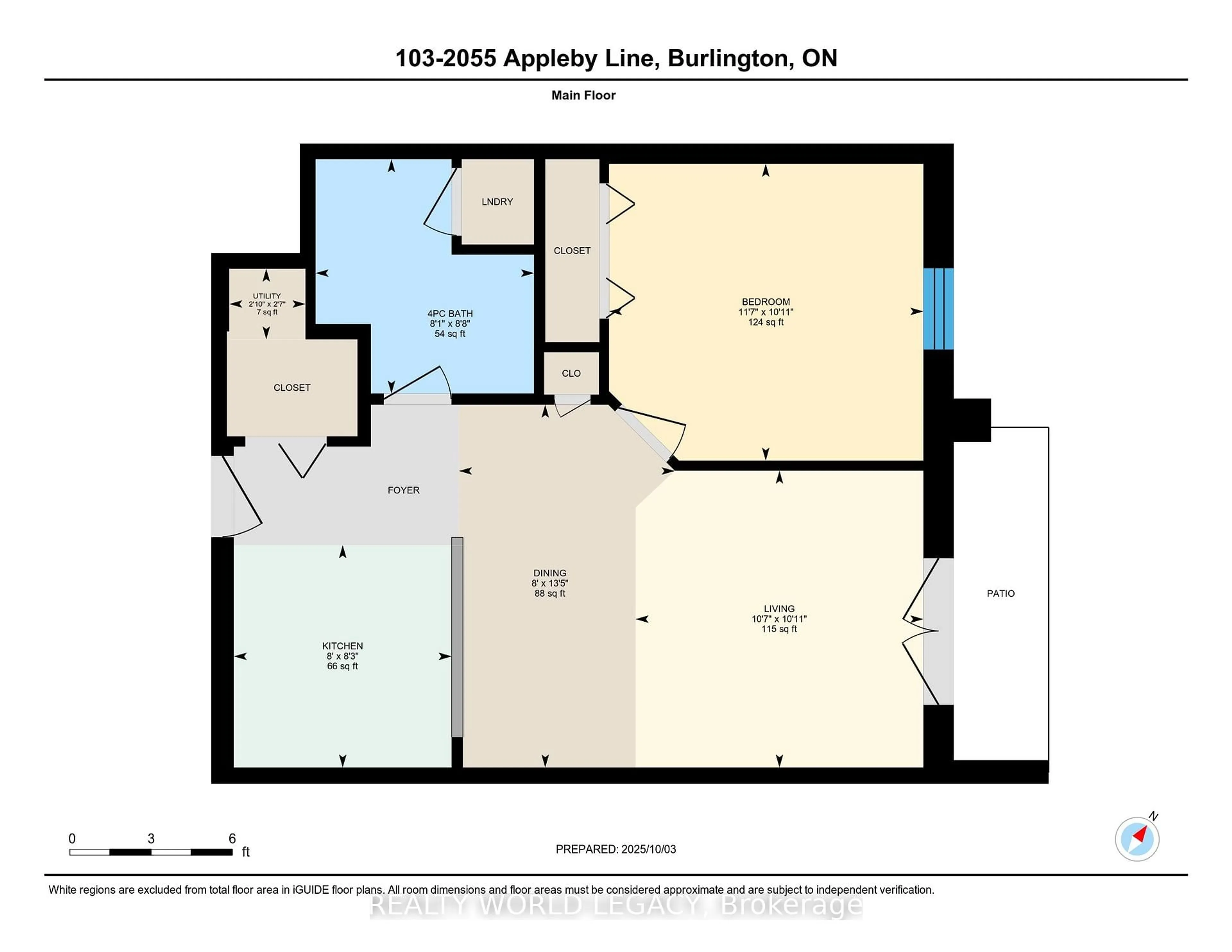 Floor plan for 2055 Appleby Line #103, Burlington Ontario L7L 7H1
