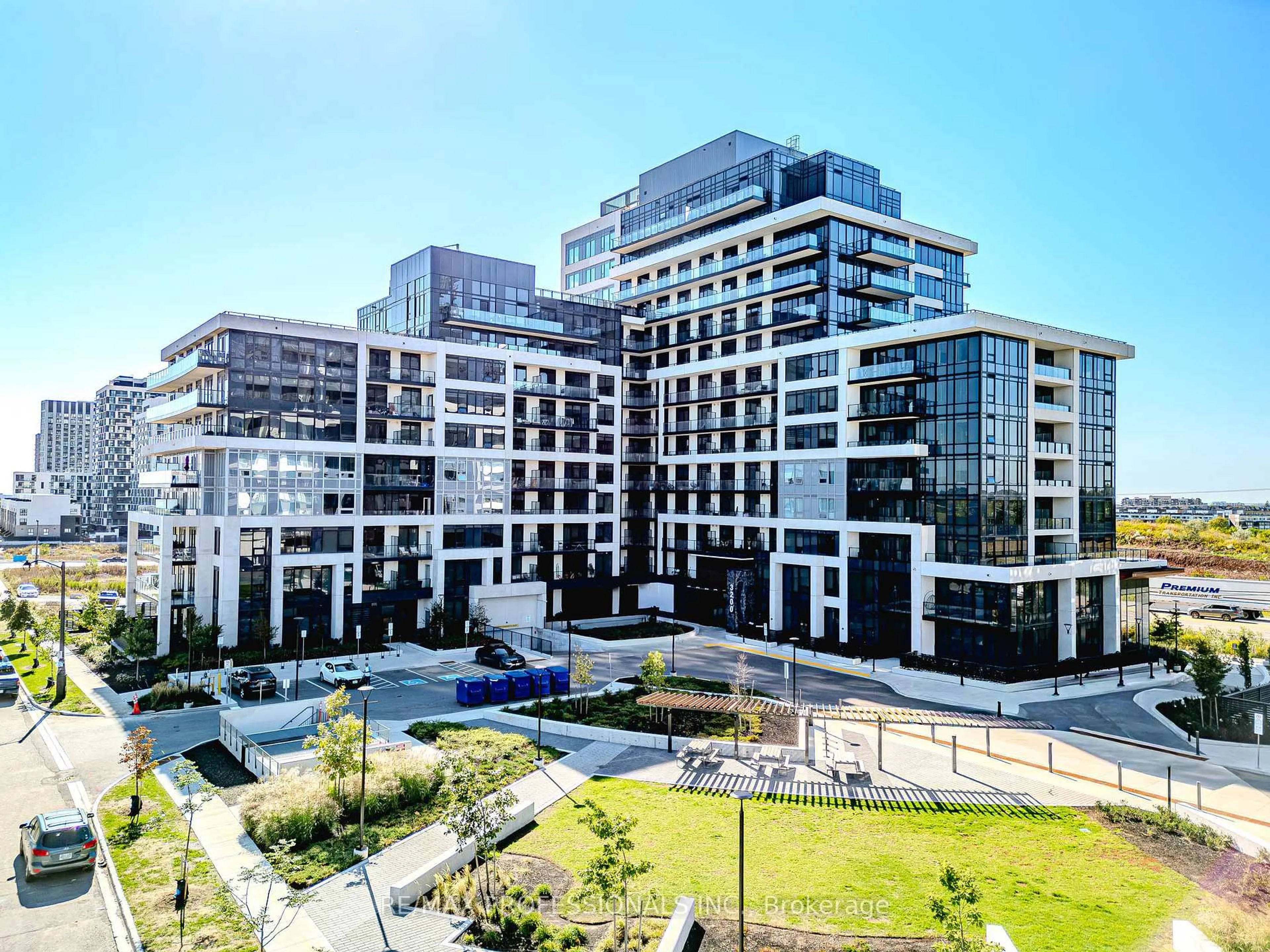 A pic from outside/outdoor area/front of a property/back of a property/a pic from drone, city buildings view from balcony for 3200 William Coltson Ave #311, Oakville Ontario L6H 7W6