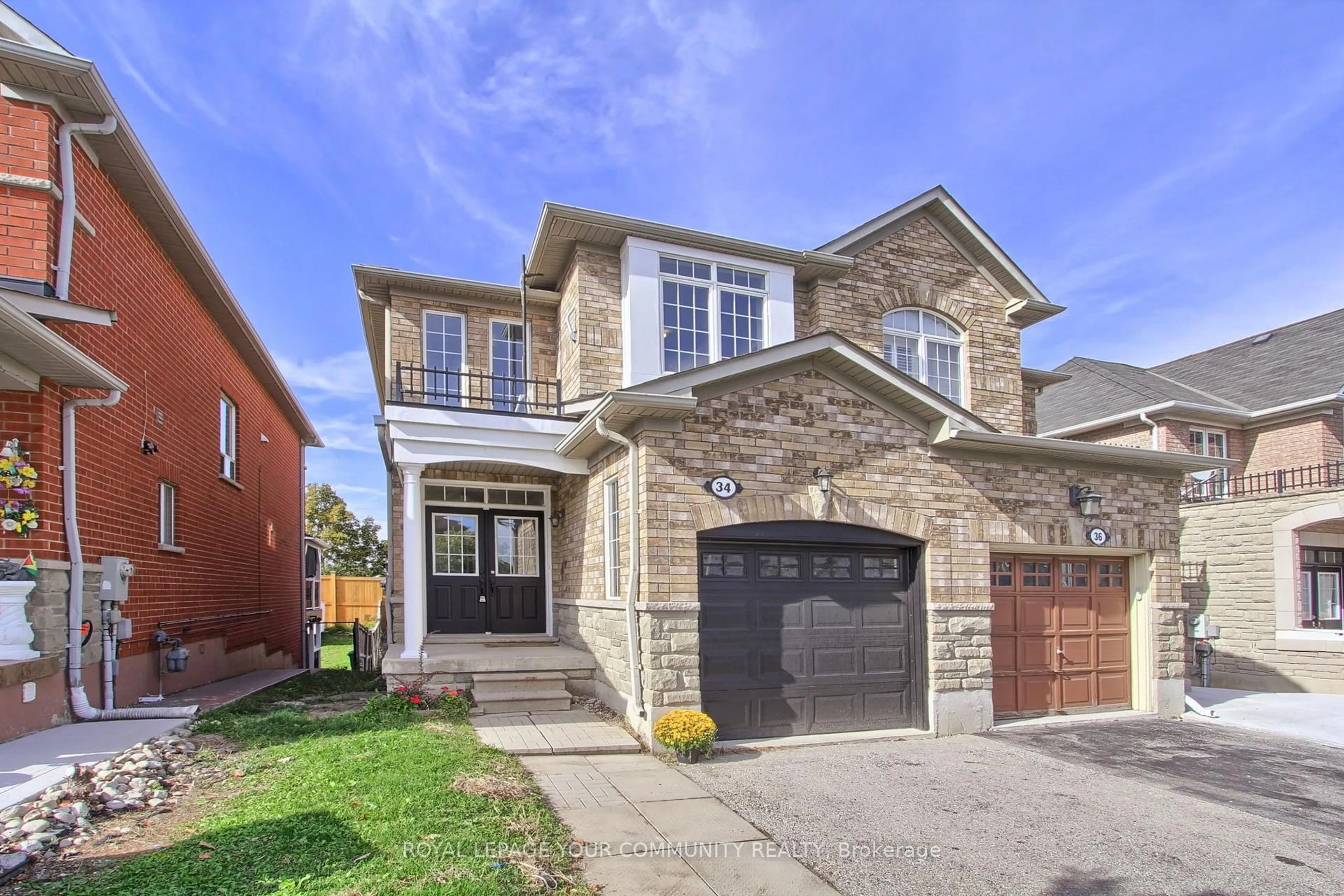 Home with brick exterior material, street for 34 Pennyroyal Cres, Brampton Ontario L6S 6J7