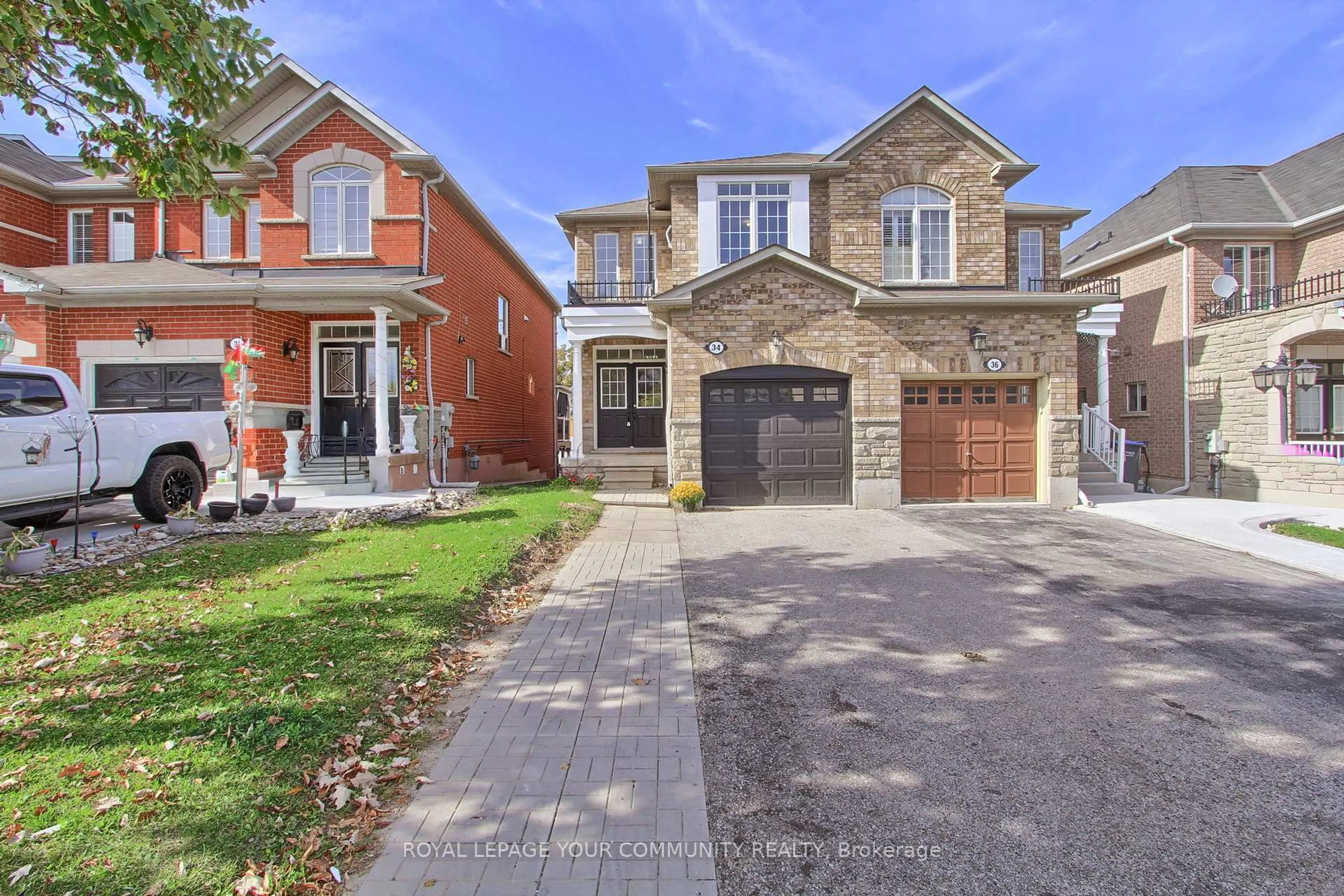Home with brick exterior material, street for 34 Pennyroyal Cres, Brampton Ontario L6S 6J7