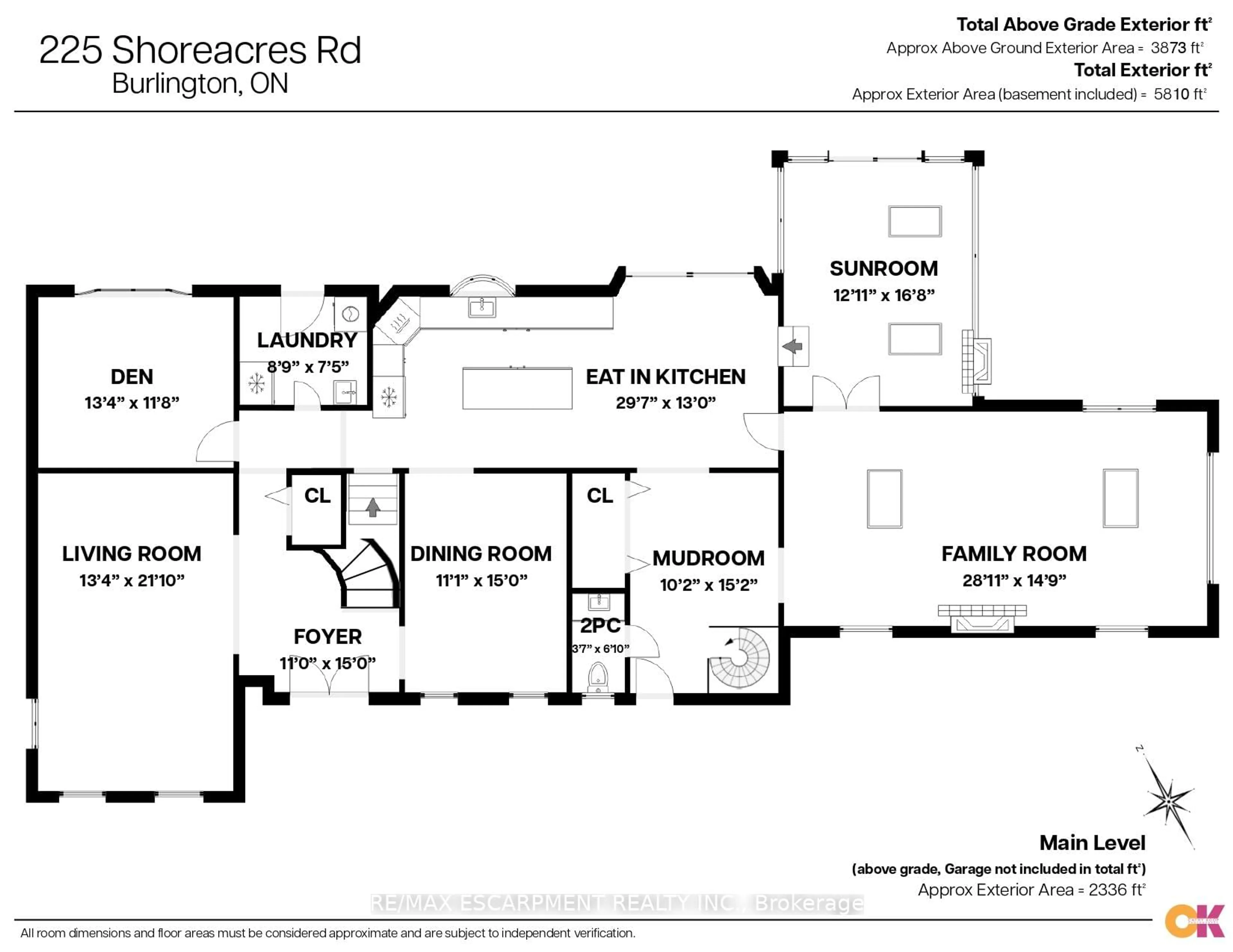 Floor plan for 225 Shoreacres Rd, Burlington Ontario L7L 2H3