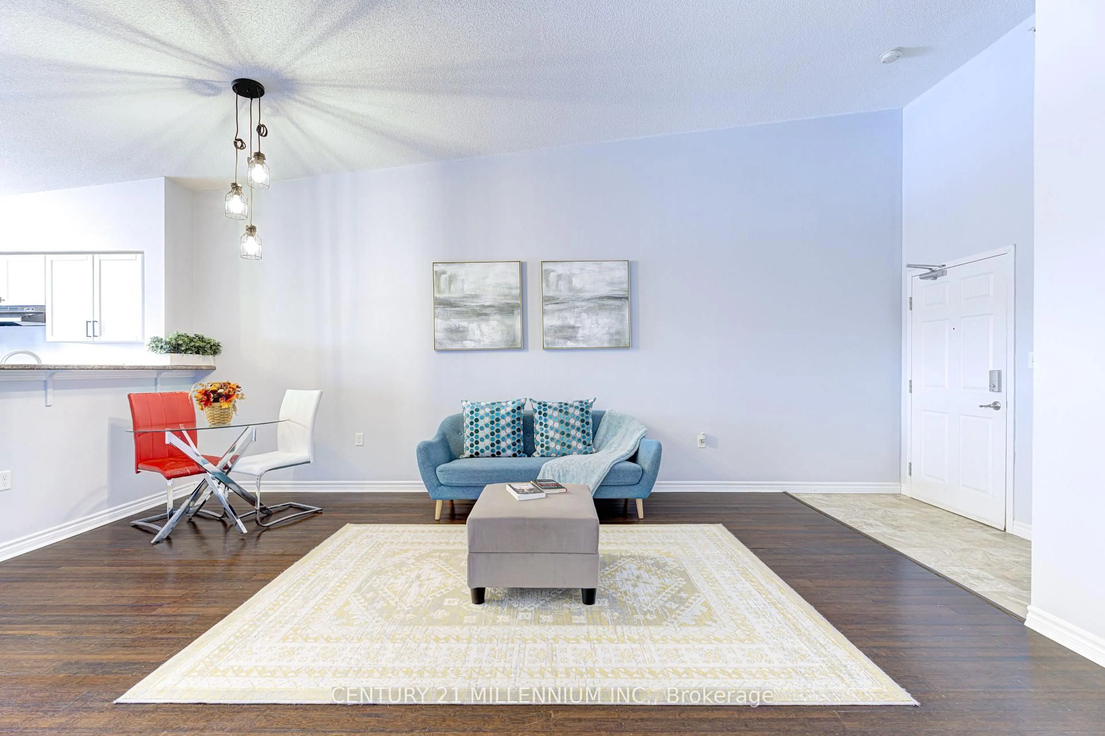 Living room with furniture, unknown for 1380 Main St #407, Milton Ontario L9T 7S4